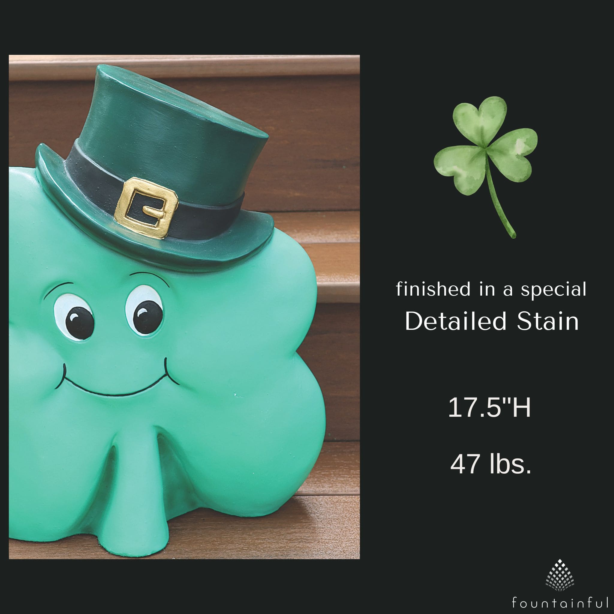Shamrock Concrete Garden Statue - Massarellis #4270