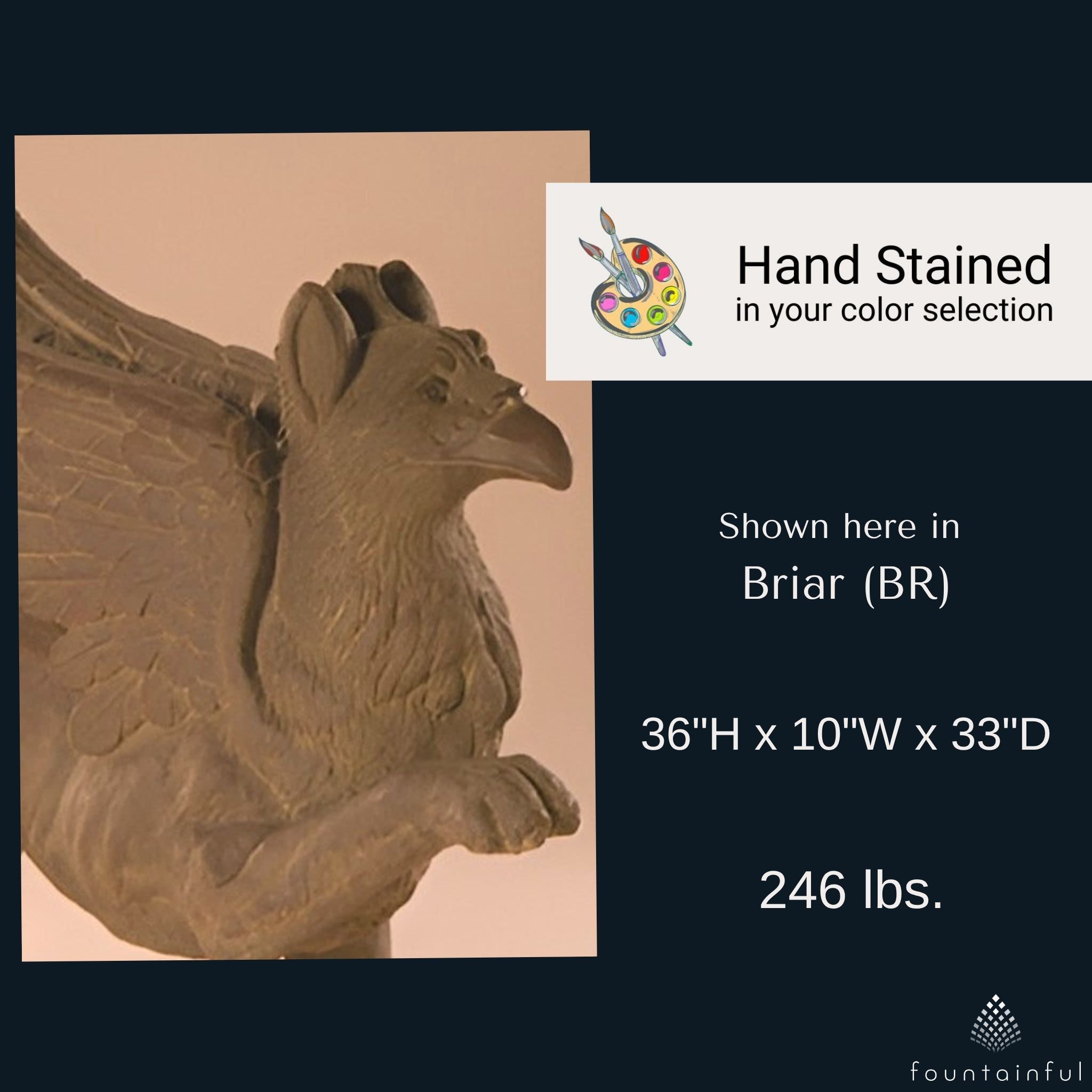 Griffin Standing Concrete Garden Statue - Fiore #776