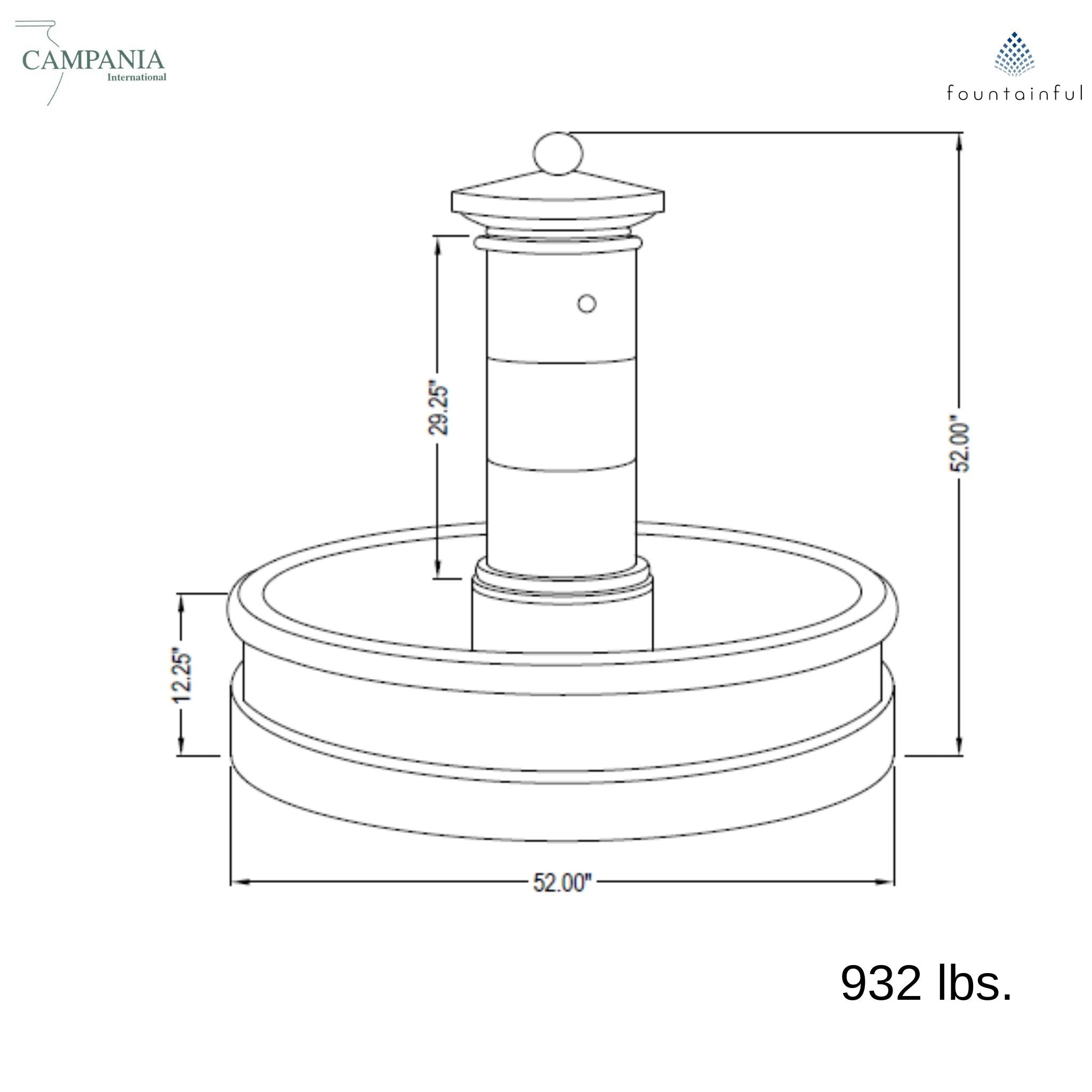 Avignon Concrete Fountain - Campania #FT290