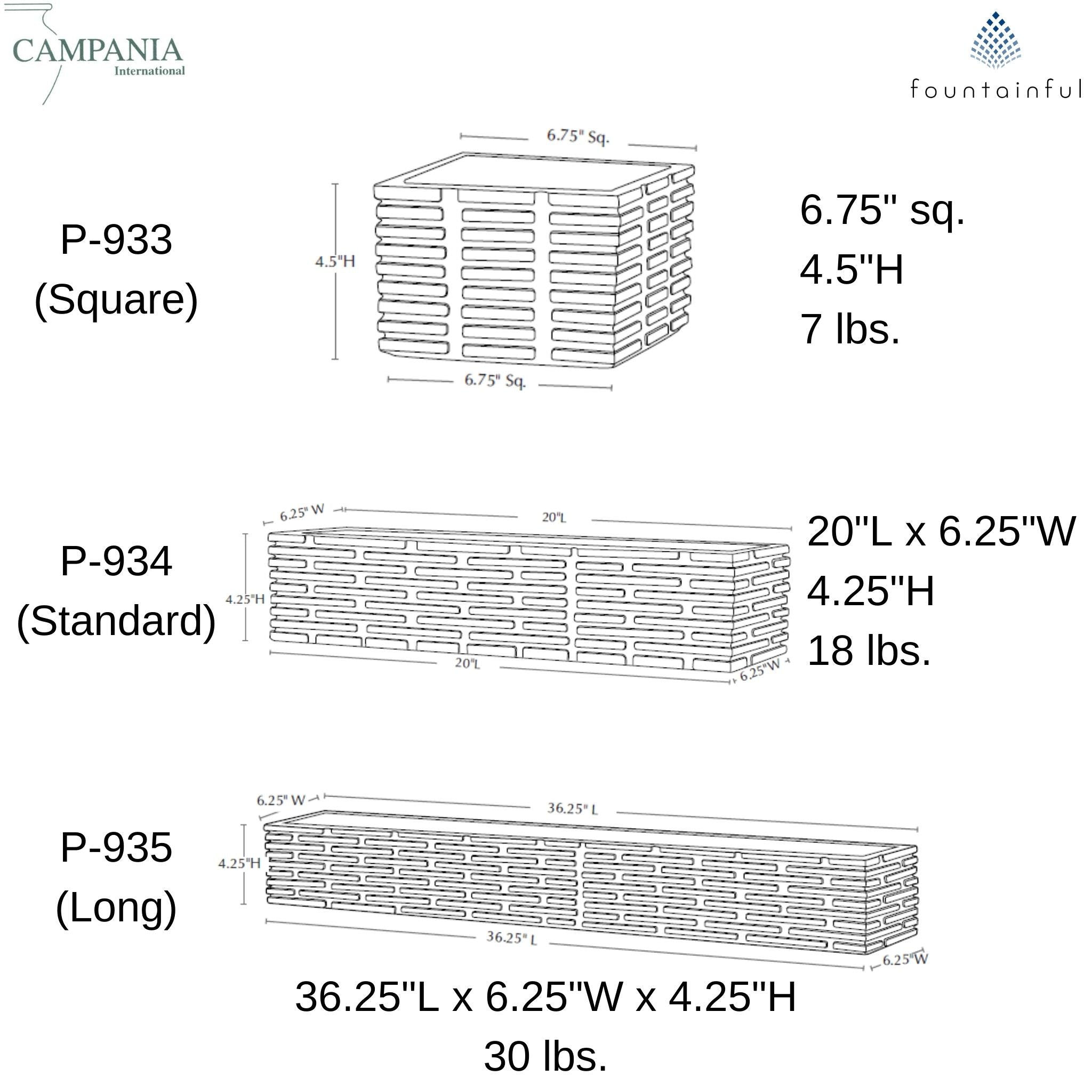 Weft "Woven" Concrete Box Planters - Campania