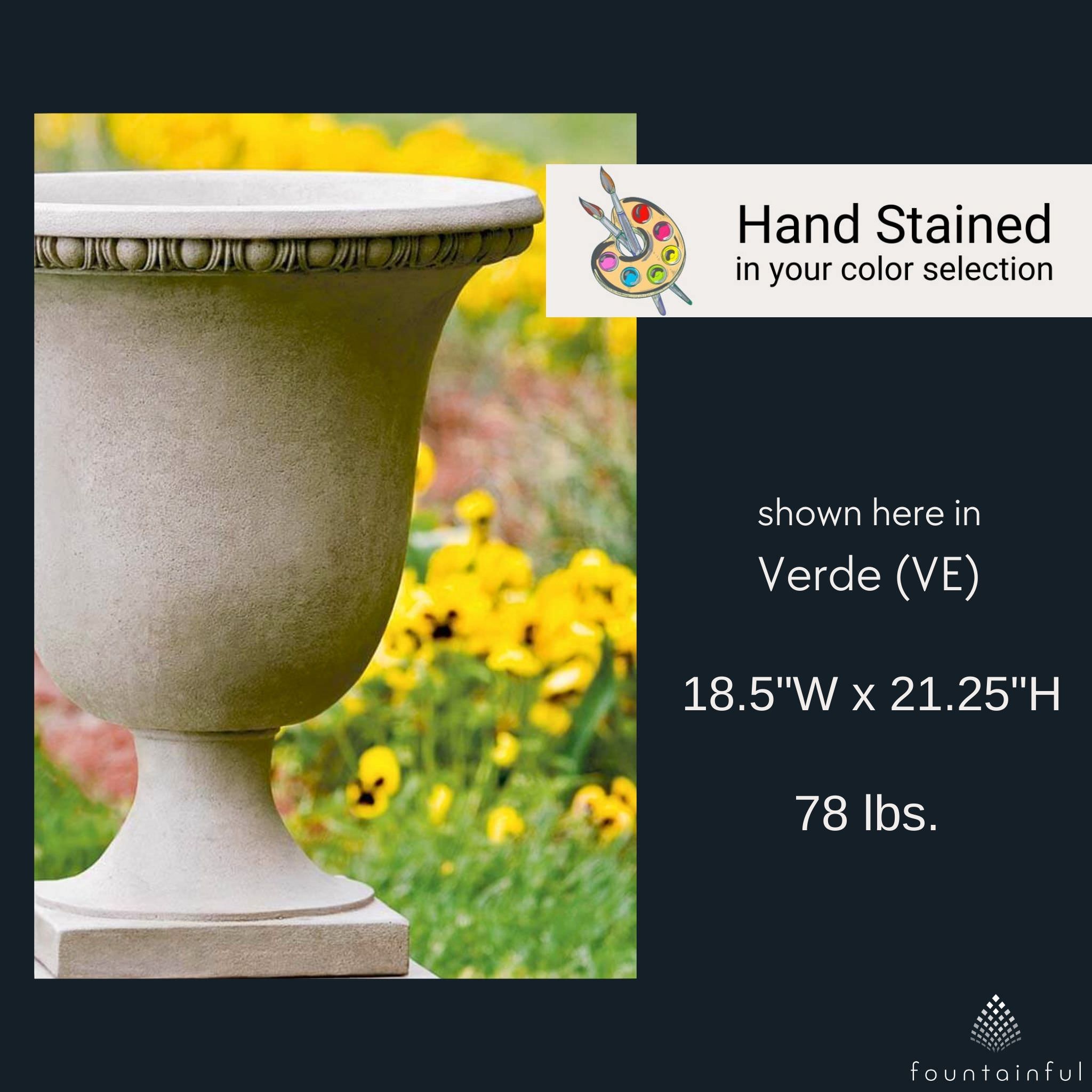 Williamsburg Egg & Dart Concrete Urn Planter - Campania #P467