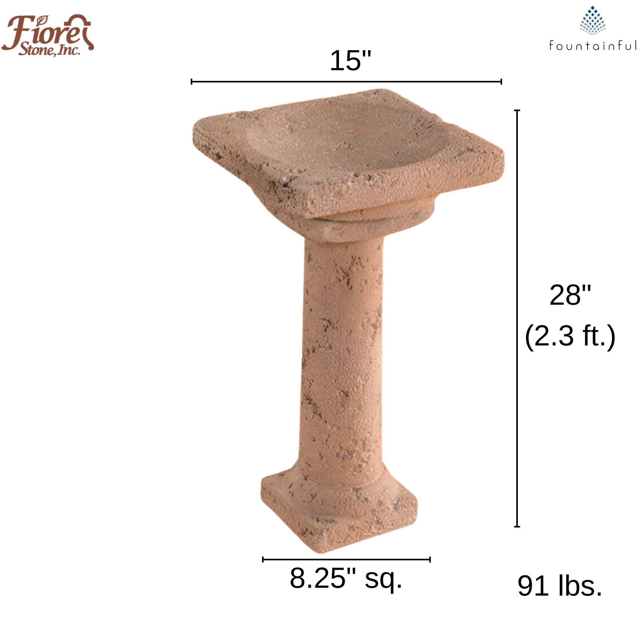 Old World Concrete Birdbath - Thumbnail 2