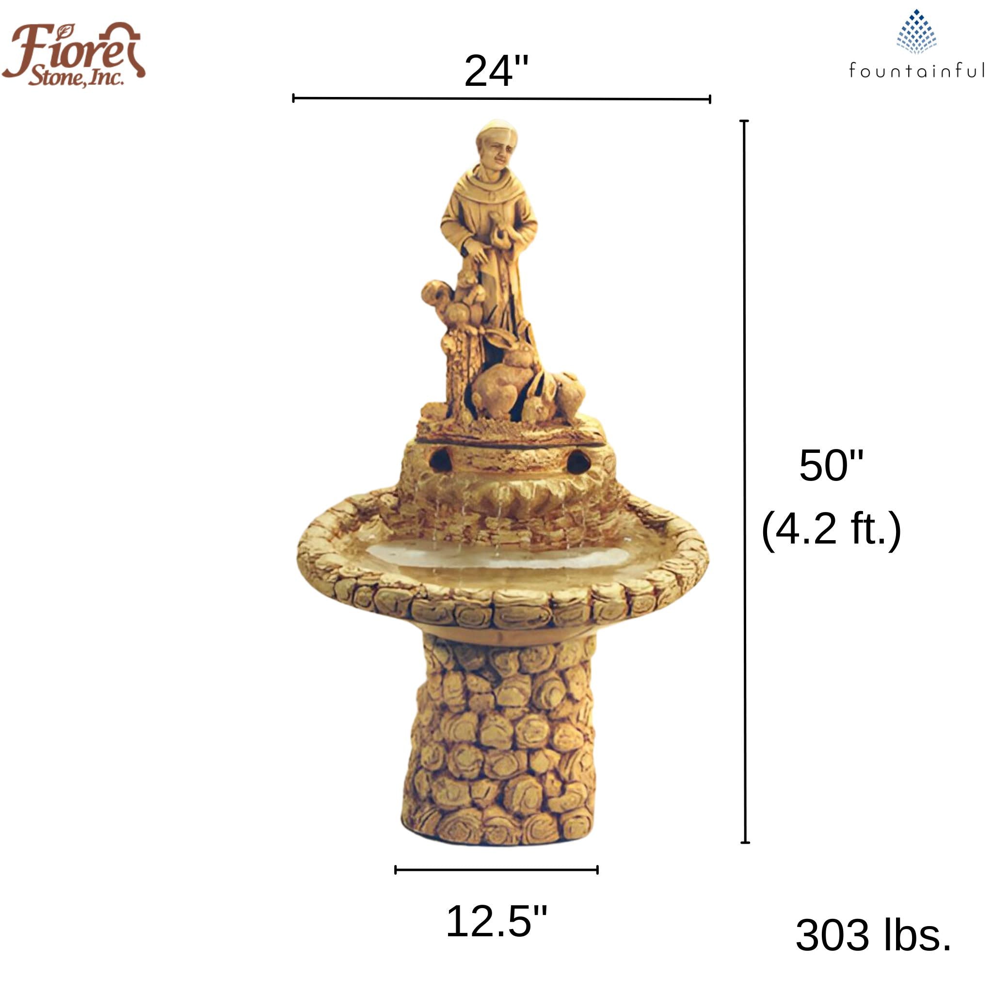 Fiore Stone St. Francis Fountain - Thumbnail 5