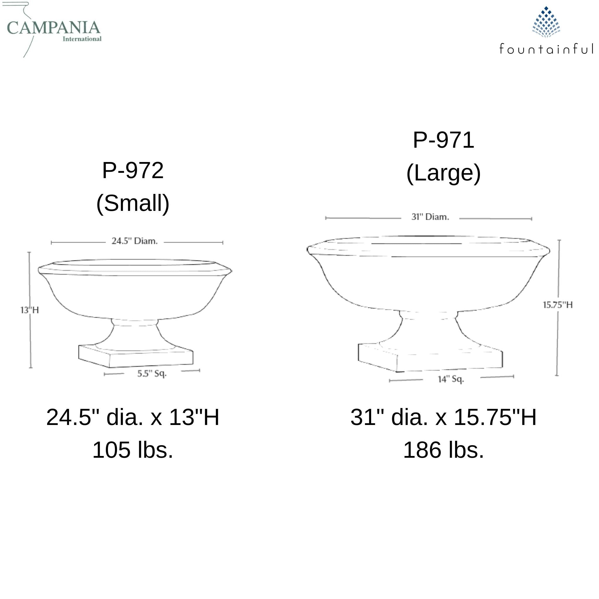 Apsley Concrete Urn Planters - Campania