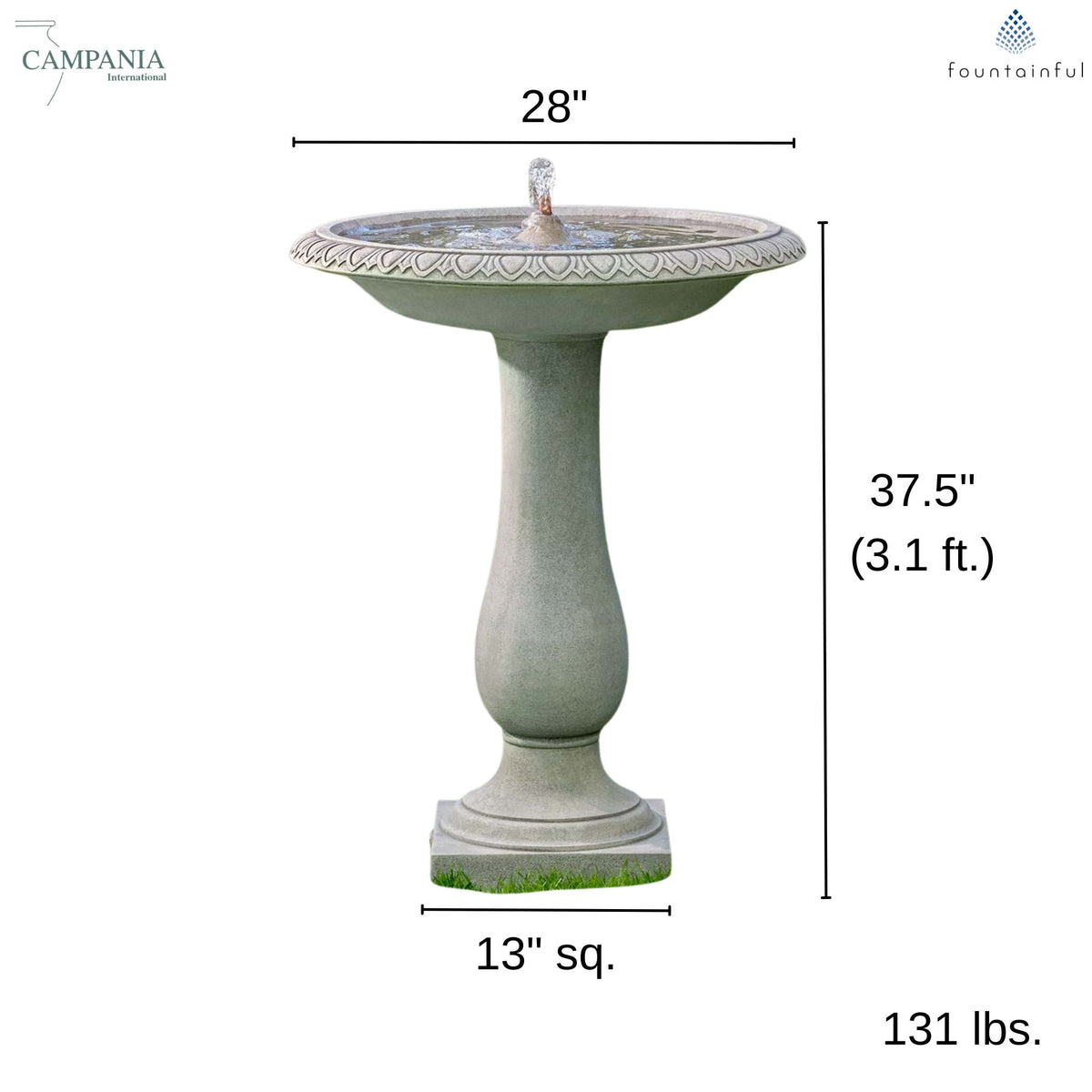 Soane Concrete Bubbler Fountain - Campania #FT417
