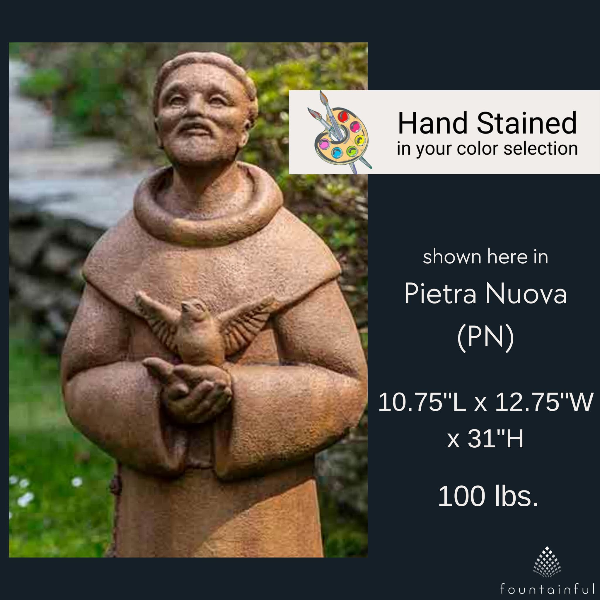 Contemporary St. Francis Concrete Garden Statue - Campania #R120