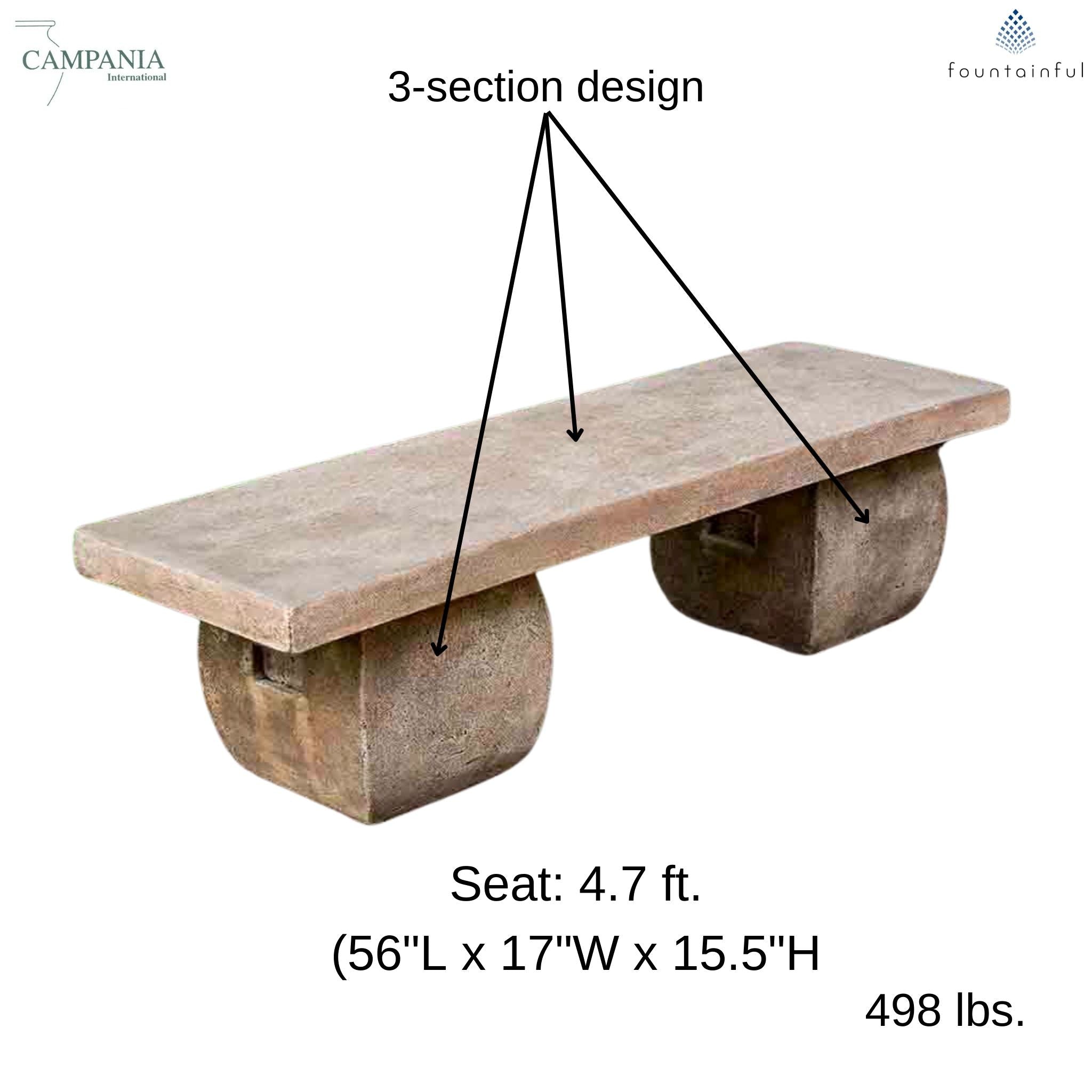 Ryokan Concrete Garden Bench - Campania #BE100