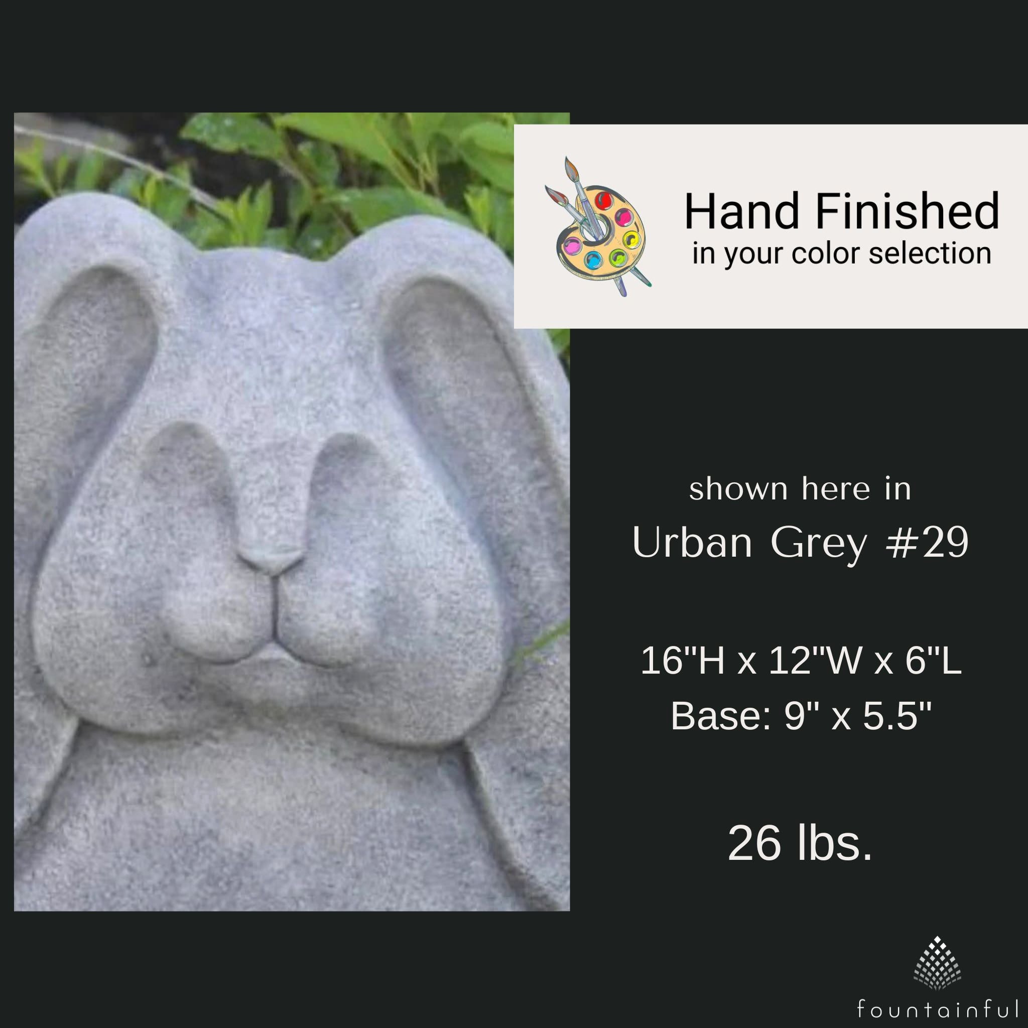 Contemporary Rabbit Concrete Garden Statue - Massarellis #7603