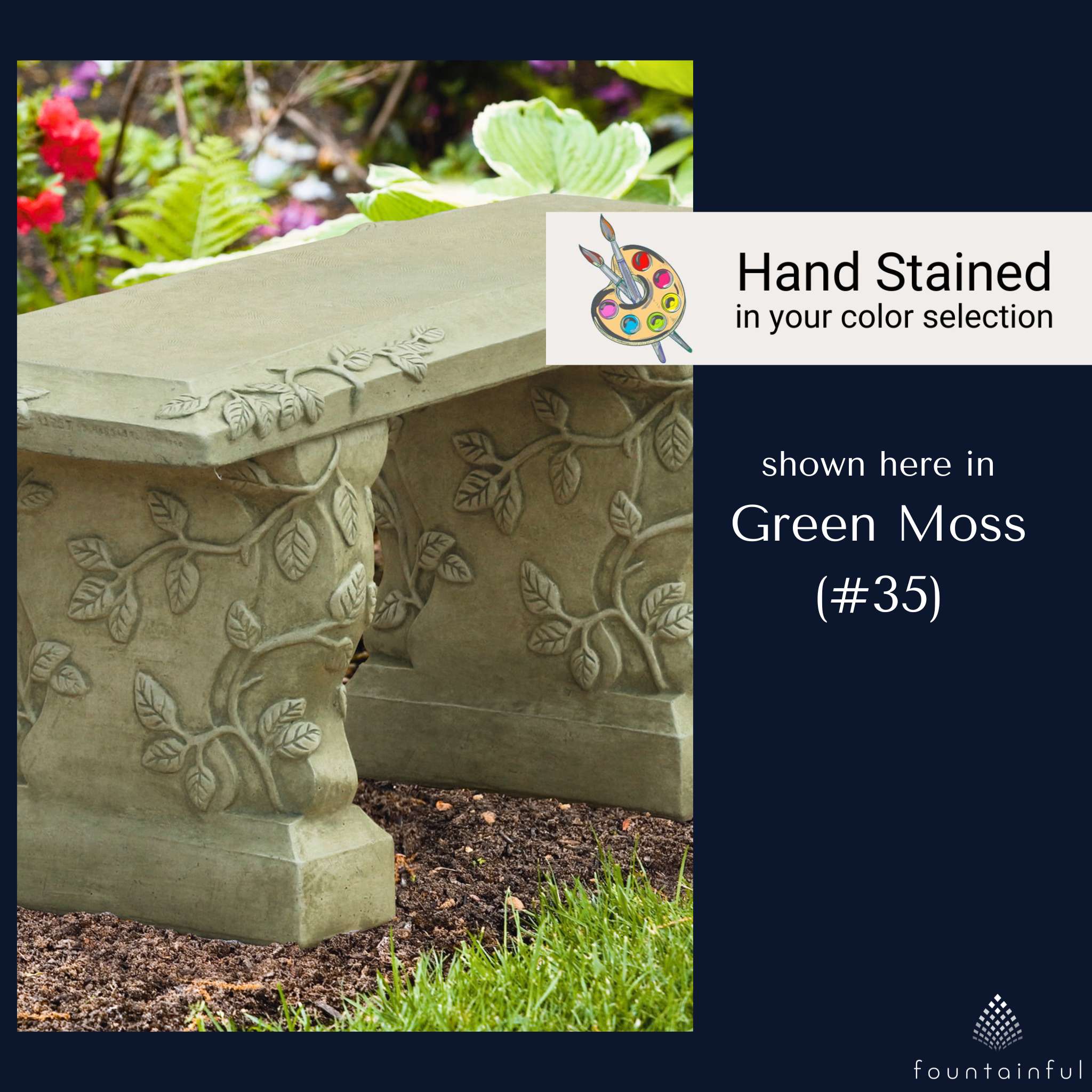 Vine Concrete Garden Bench - Massarellis #4175