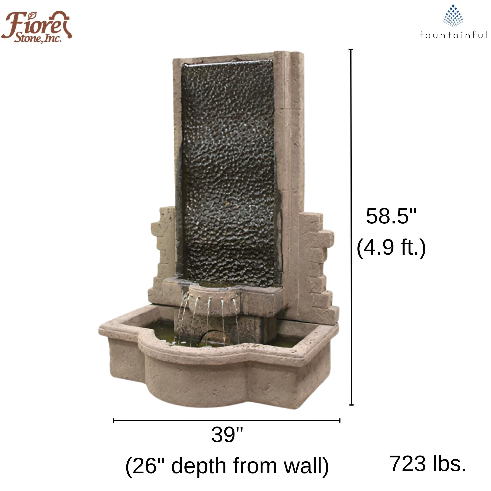 Tranquility Concrete Wall Fountain - Fiore #LG136