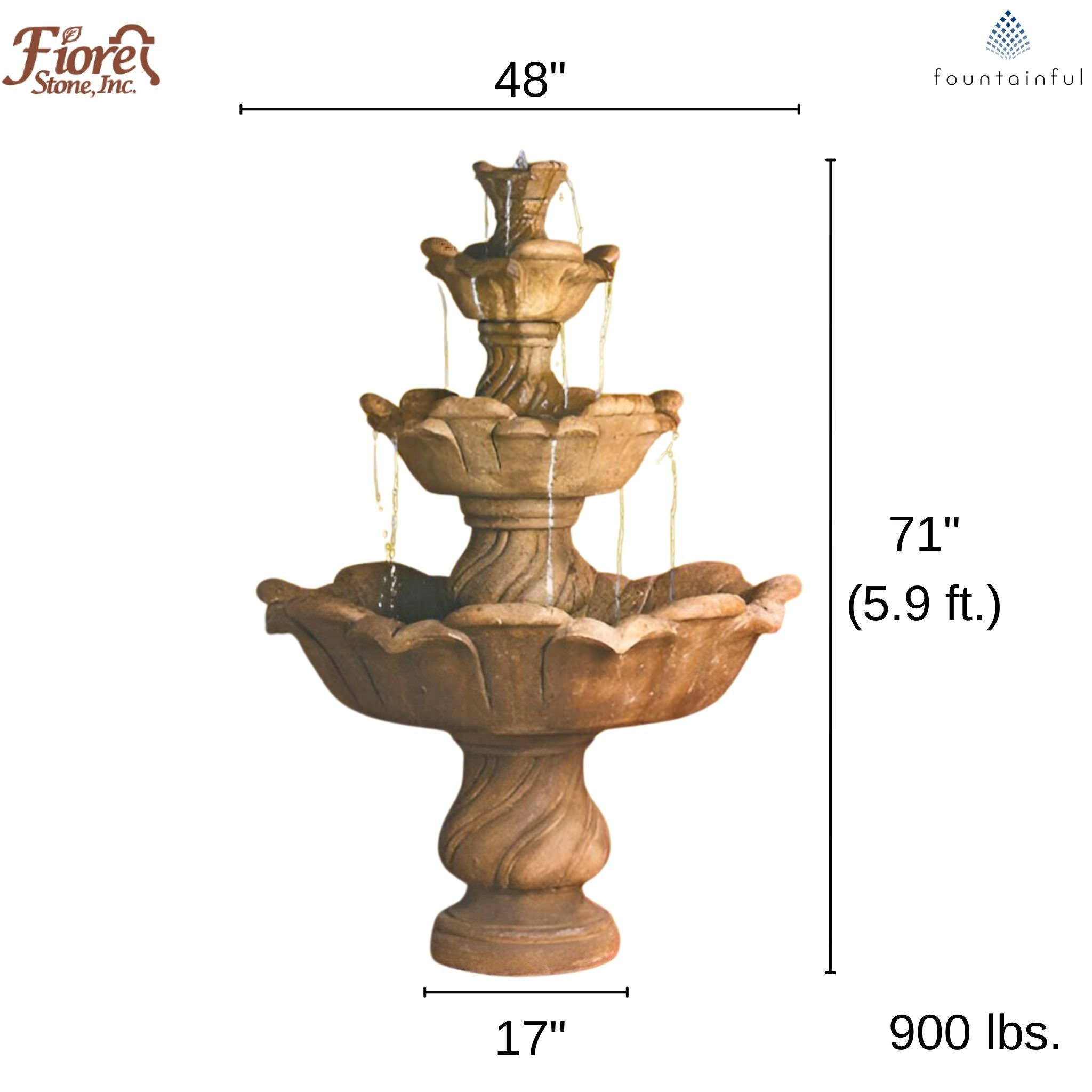 Cabo 4-Tier Concrete Fountain - Fiore #AV119F