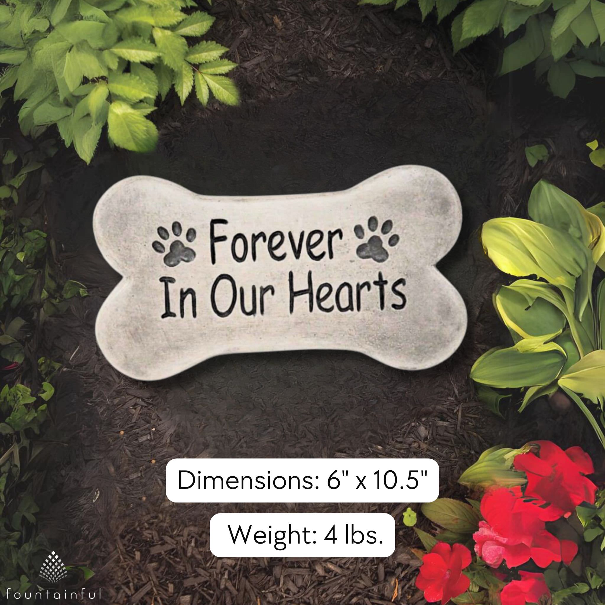 Forever In Our Hearts Concrete Garden Greeting Stone - Massarellis #1716