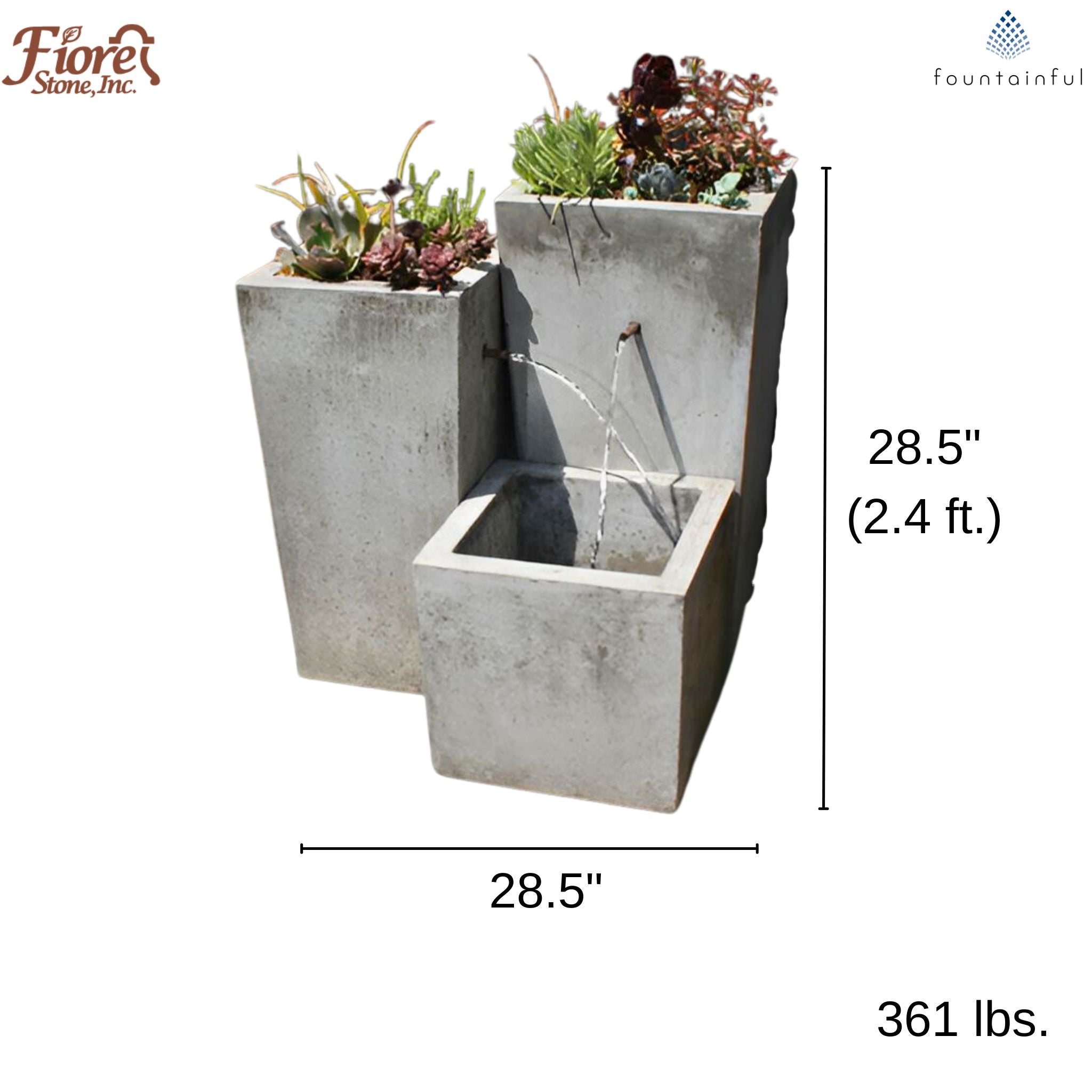 Moderno Concrete Planter Fountain - Fiore #219