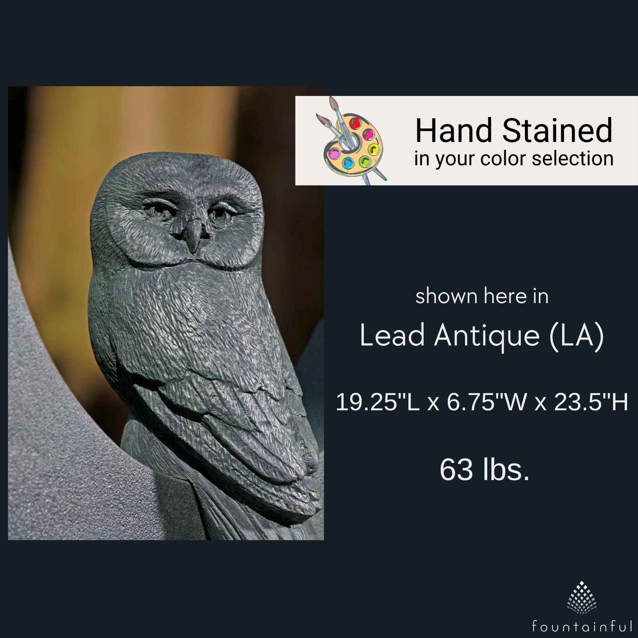 Lunar Owl Concrete Garden Statue - Campania #A667