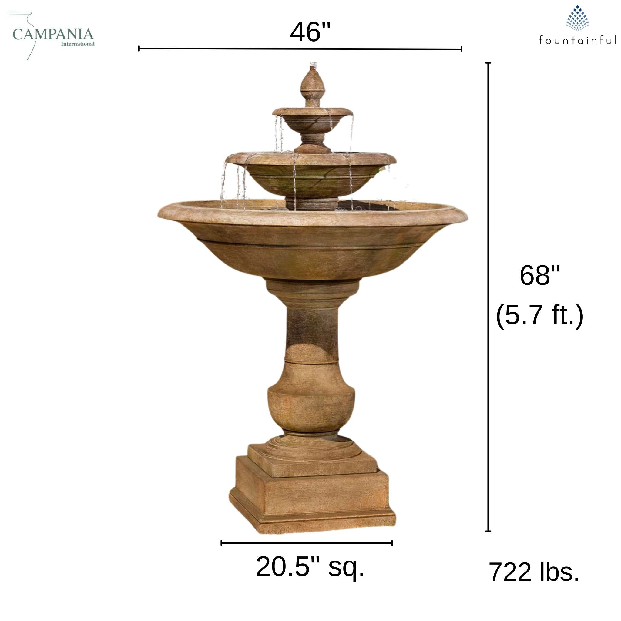 Savannah 3-Tier Concrete Fountain - Campania #FT388