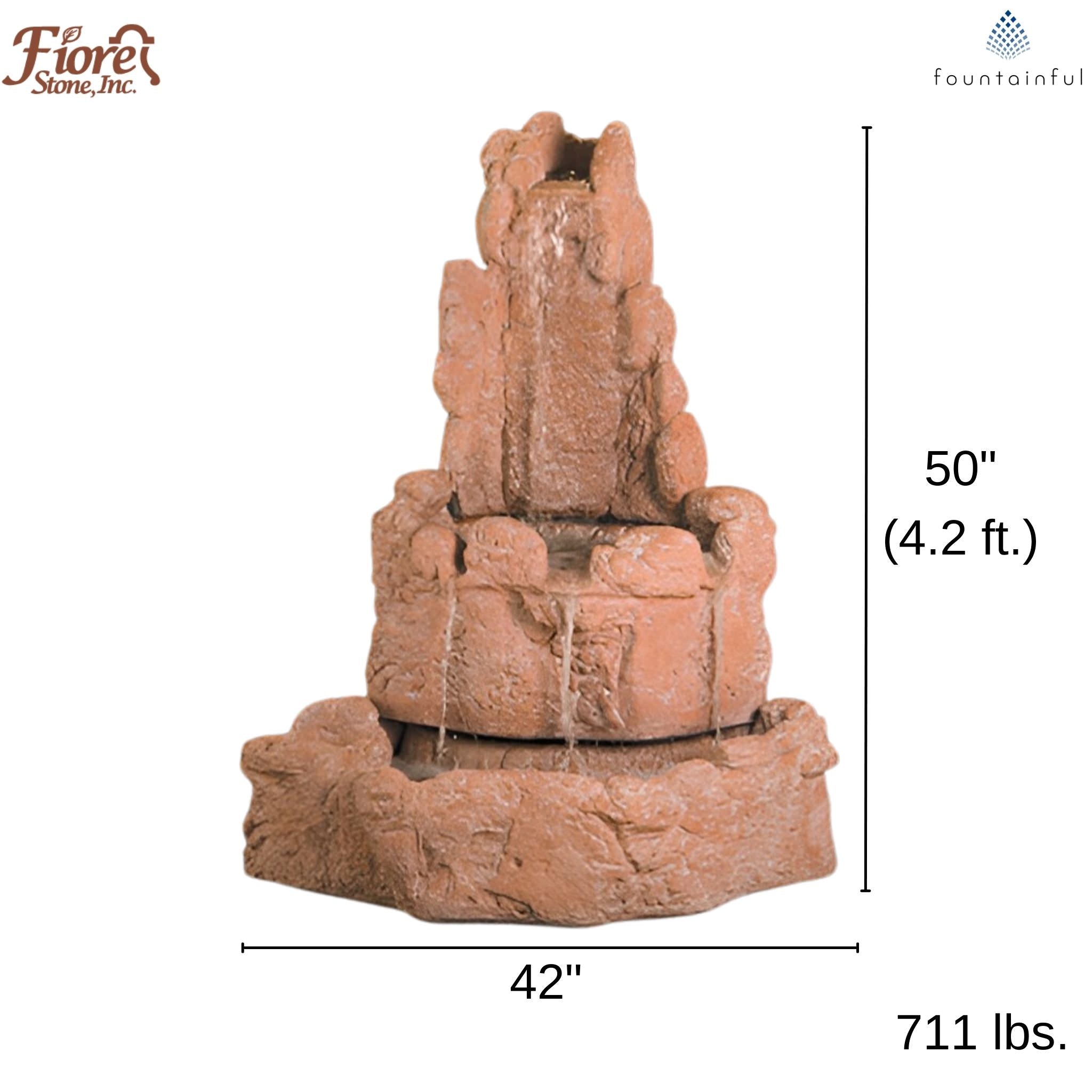 Medium Corner Rock Wall Fountain - Fiore #2041FM