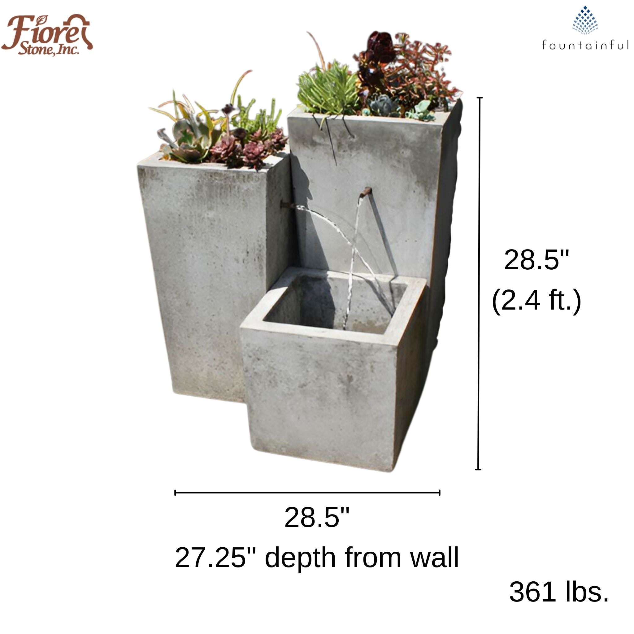 Moderno Concrete Planter Fountain - Fiore #219