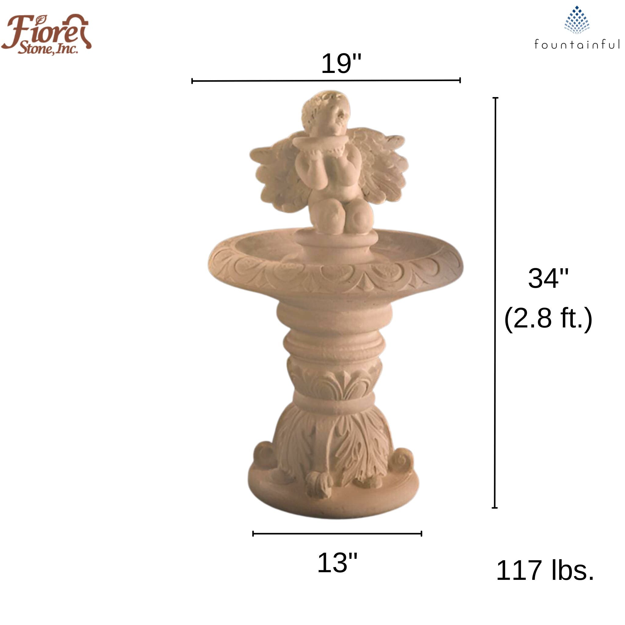 Angel Concrete Bird Feeder - Fiore #410