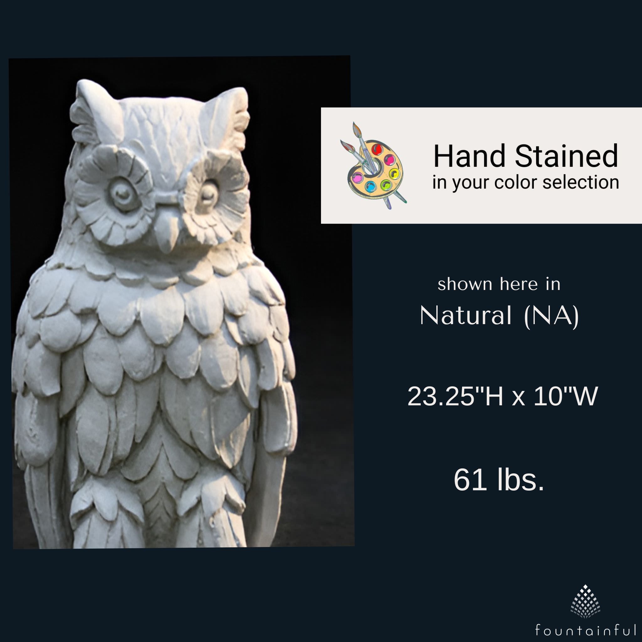 Owl Concrete Garden Statue - Thumbnail 3