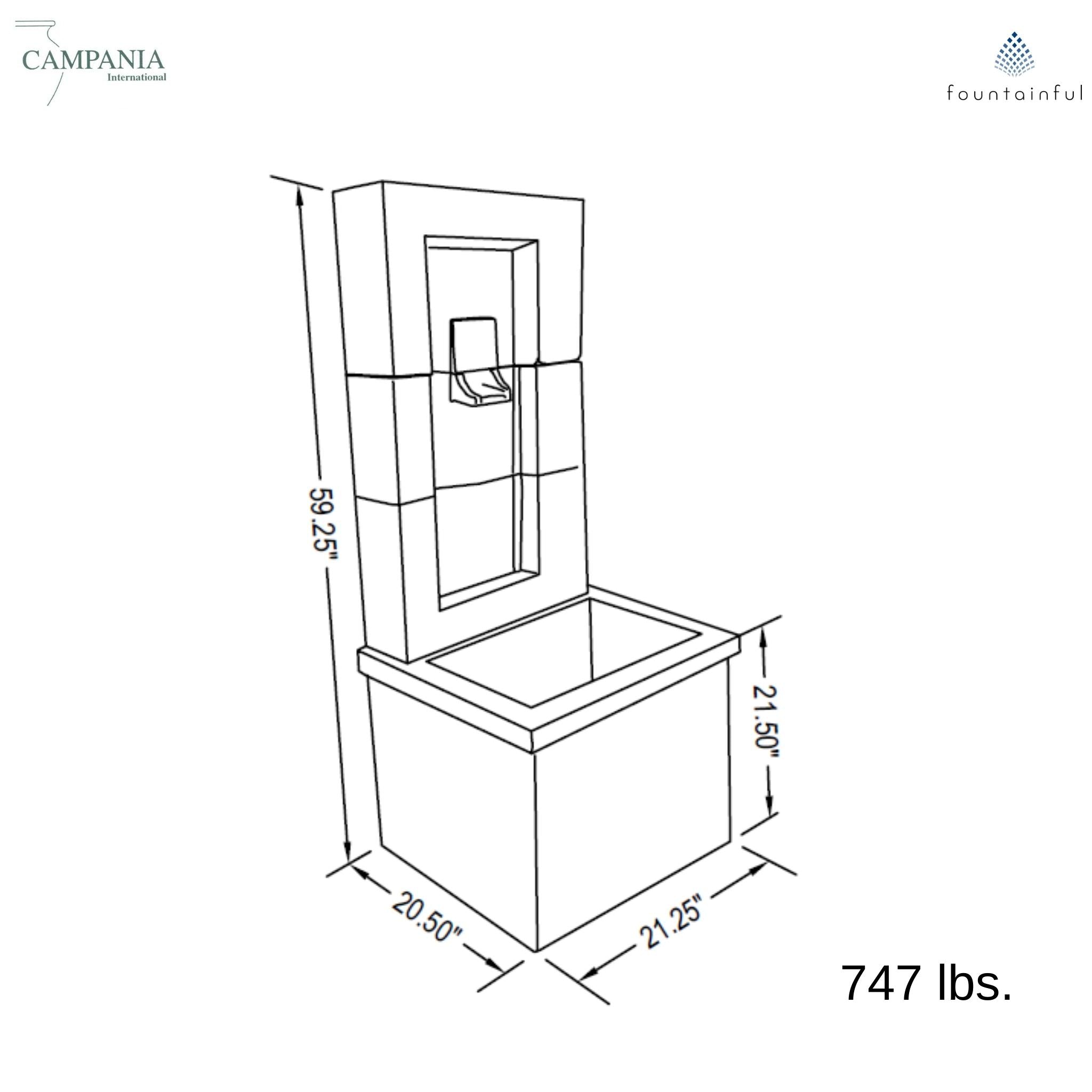 Moderne Concrete Wall Fountain - Campania #FT118