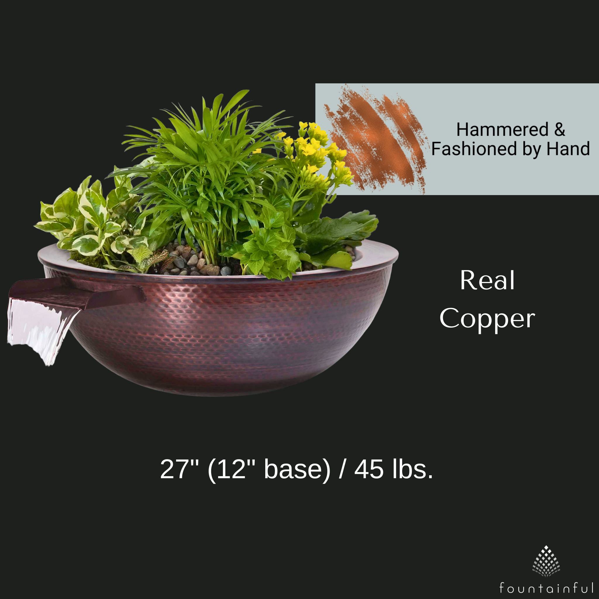 "Sedona" Copper Planter & Water Bowl - The Outdoor Plus