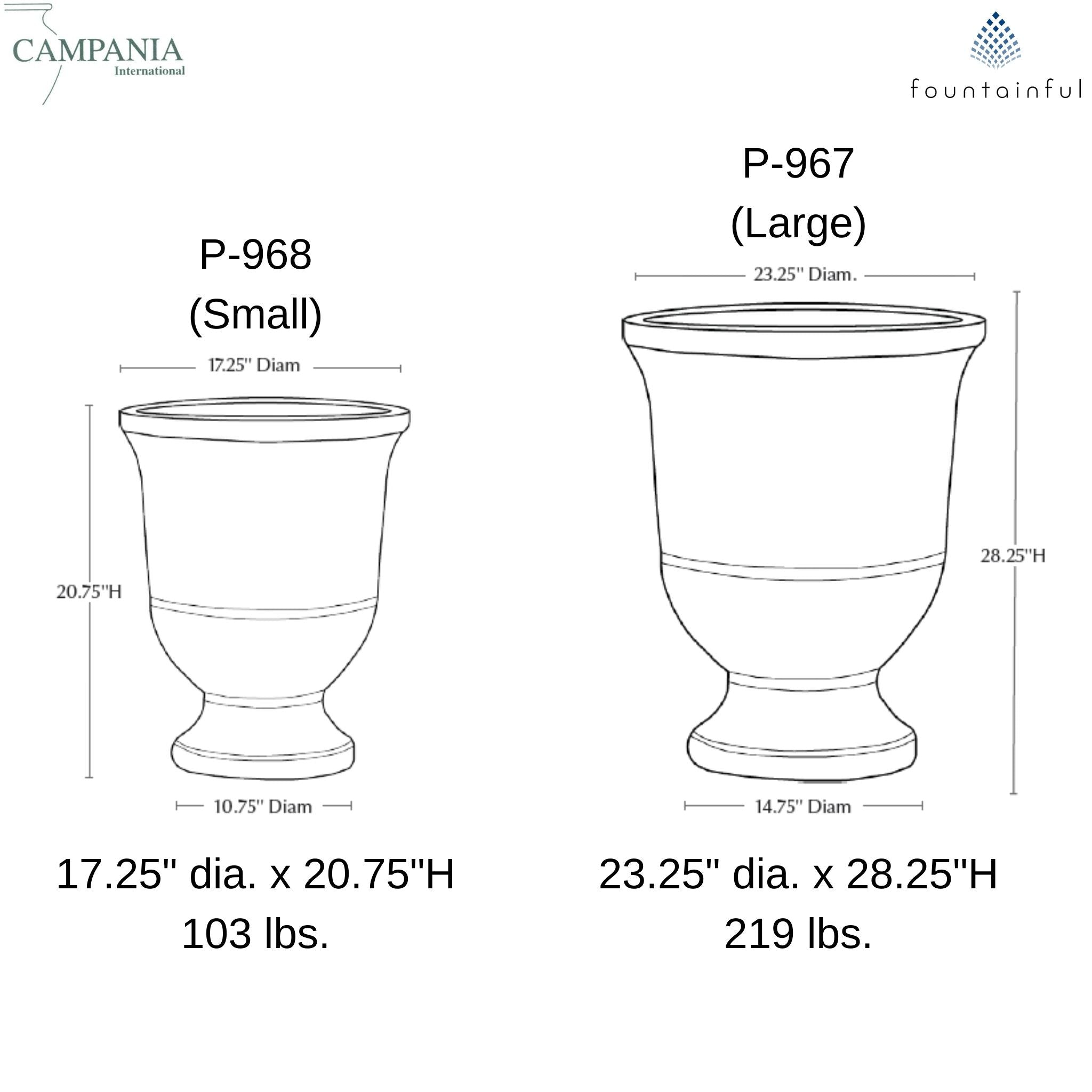 Textured Pascal Urn Planters - Campania