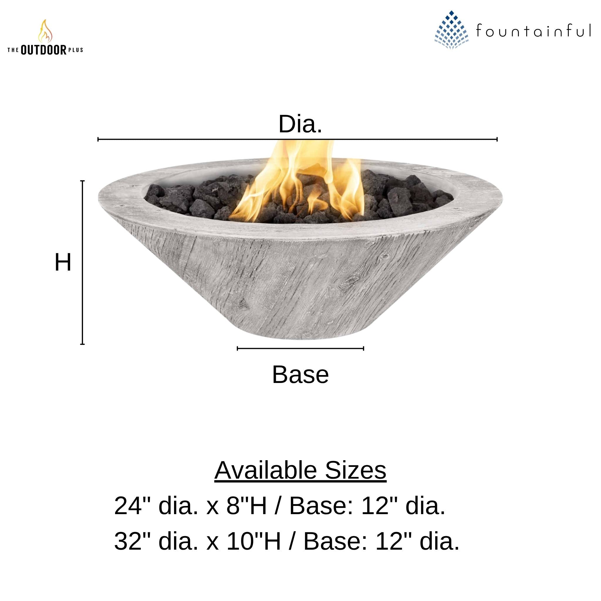 Cazo "Woodgrain" Concrete Fire Bowl - The Outdoor Plus