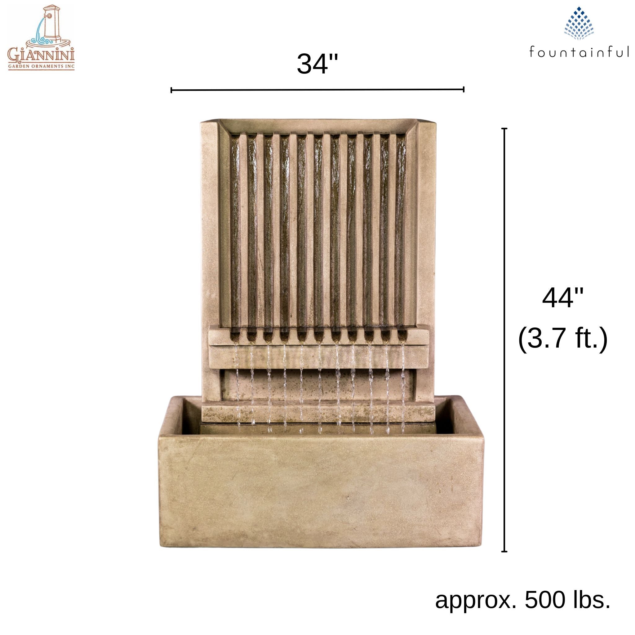 Brentwood Short Channel Wall Fountain - Giannini Garden