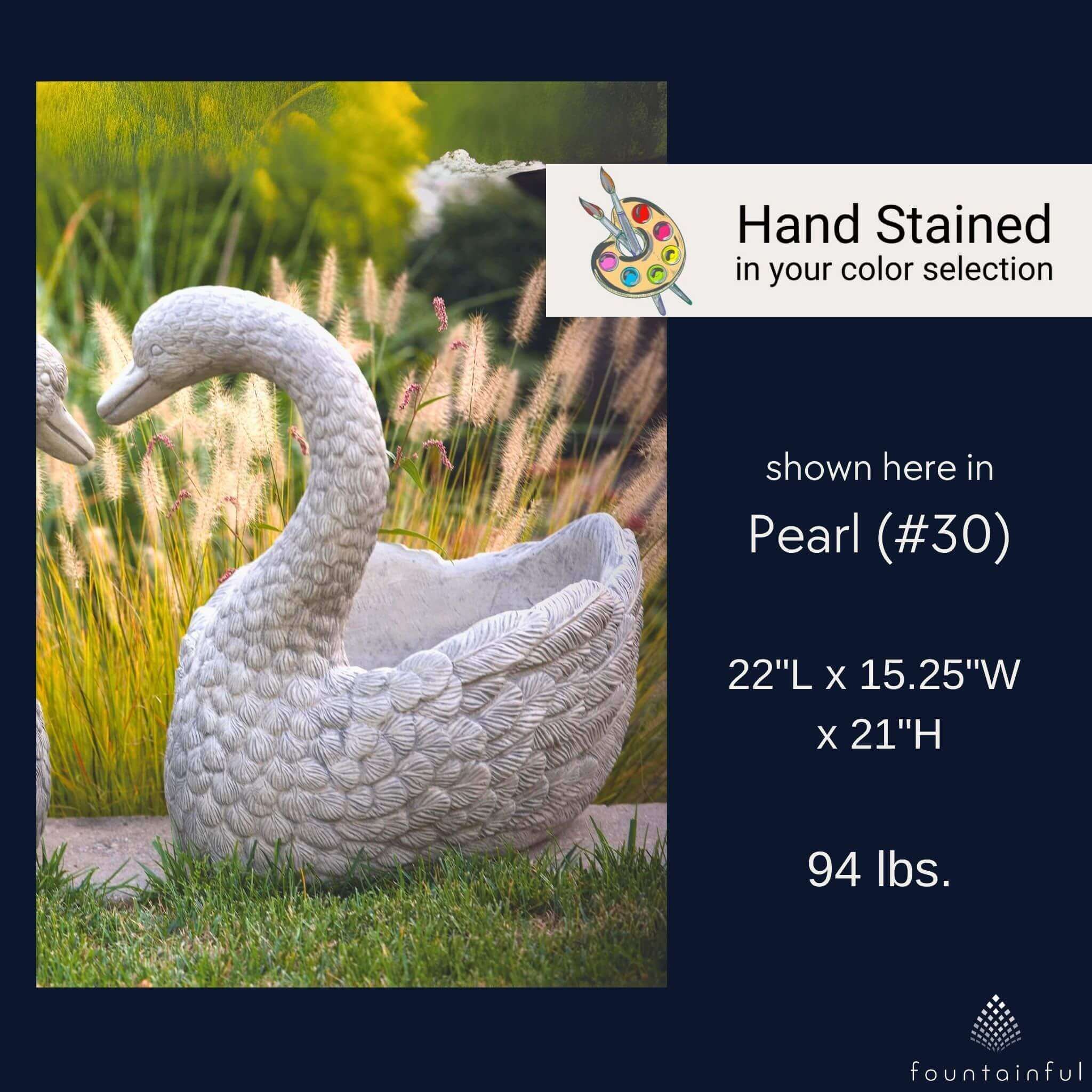 Heart Swan RIGHT Concrete Planter - Massarellis #6935