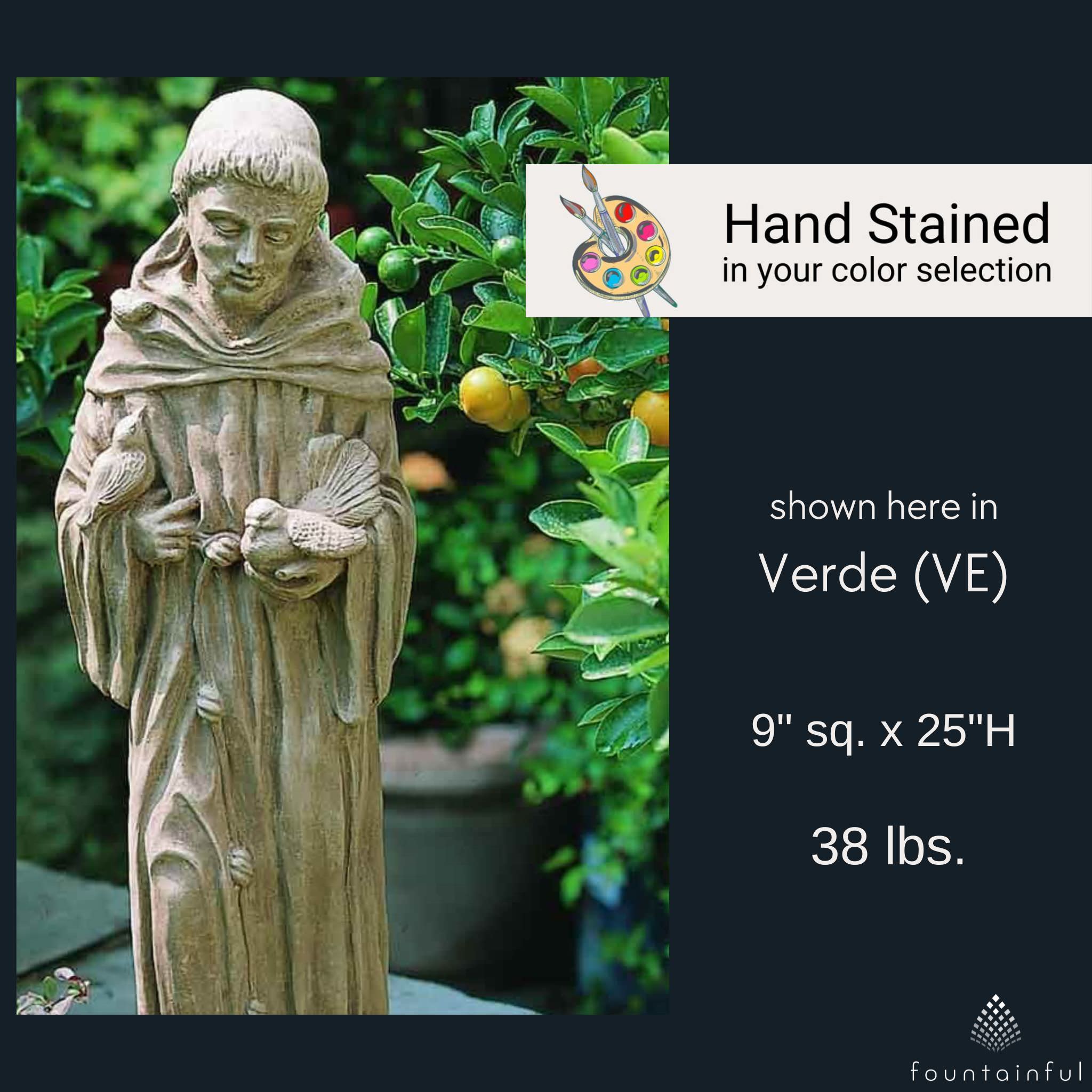 25" St. Francis with Birds Concrete Garden Statue - Campania #R052