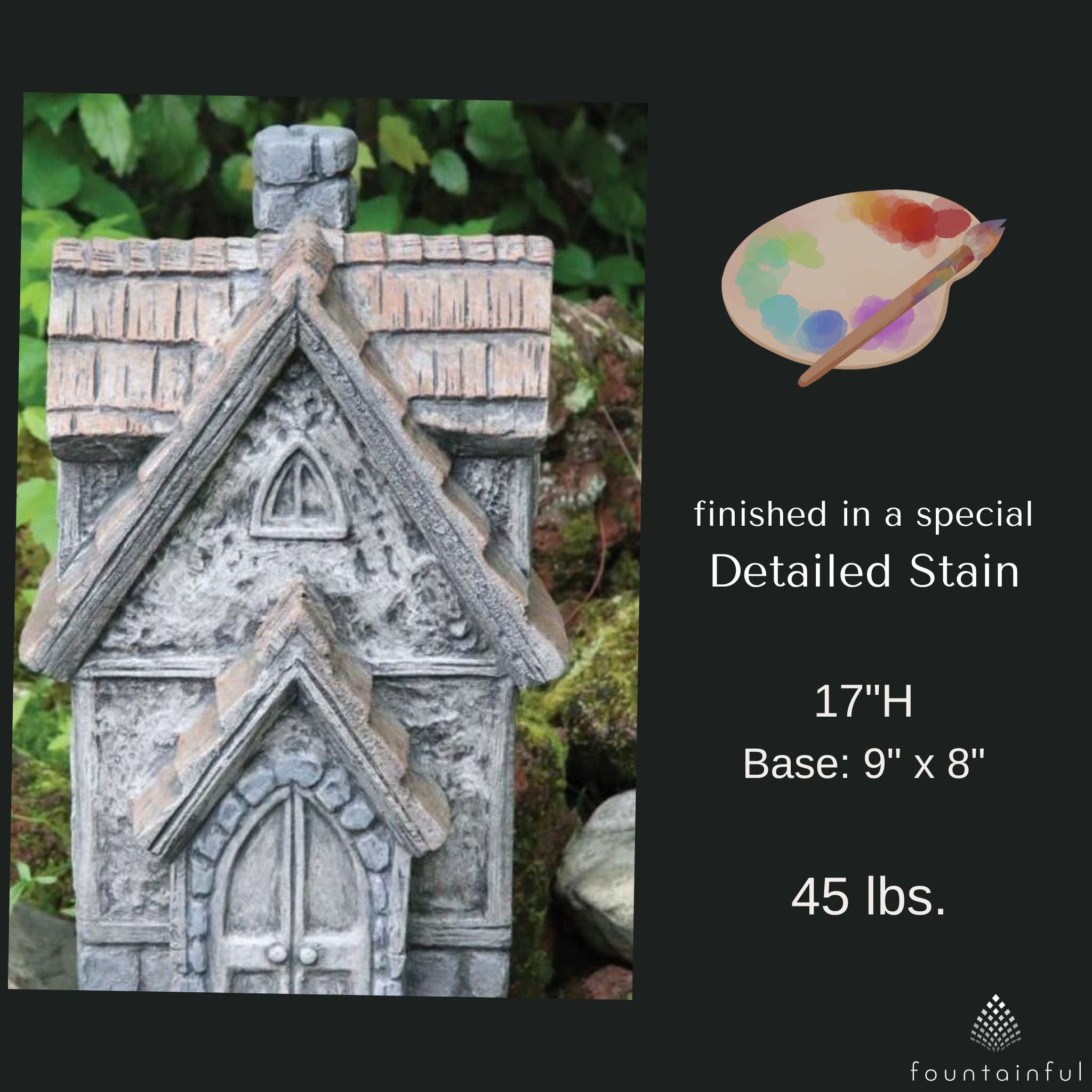 Stone Cottage Whispering Woods Concrete Statue - Massarellis #2400
