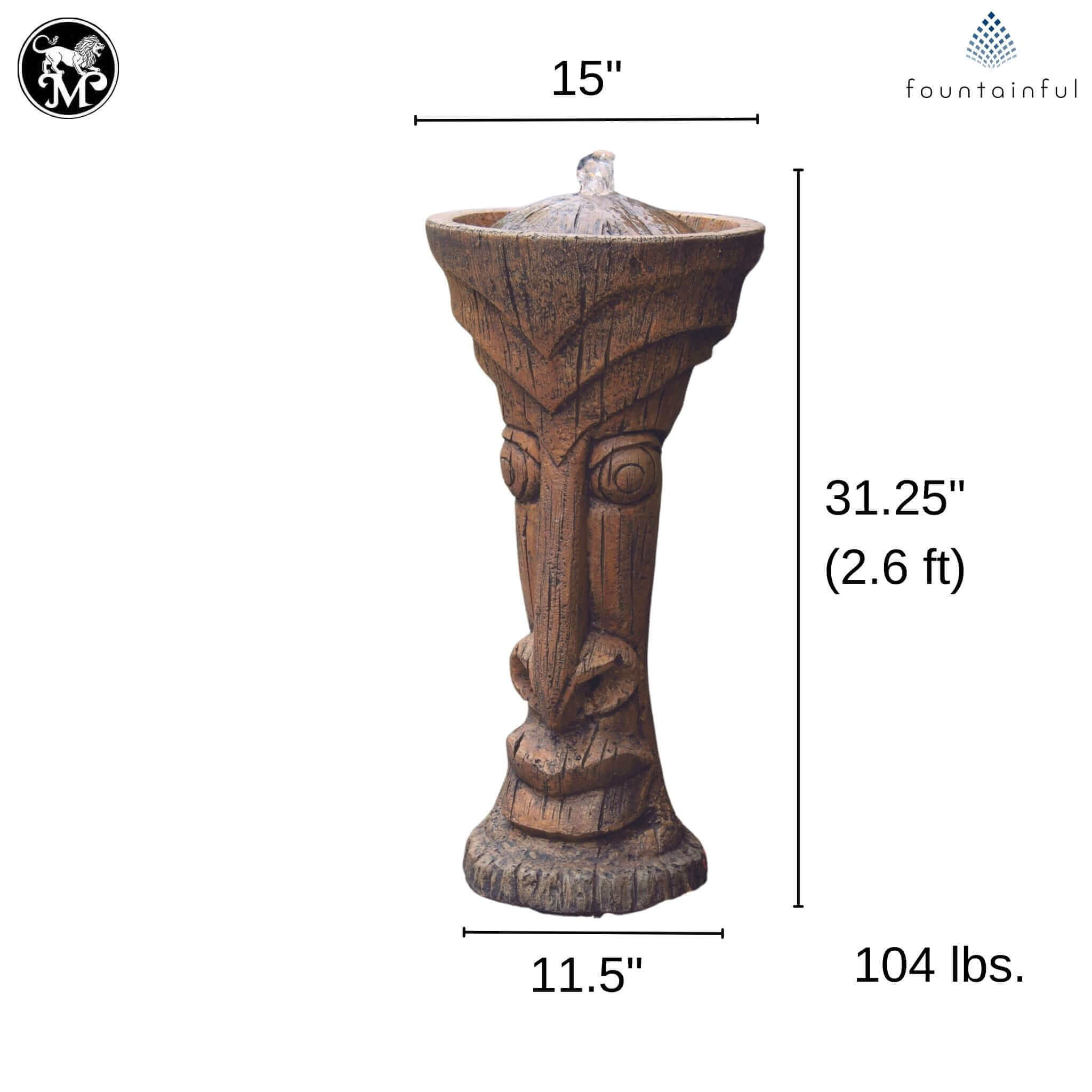 Tiki Concrete Fountainette w/Lights - Massarellis #3894