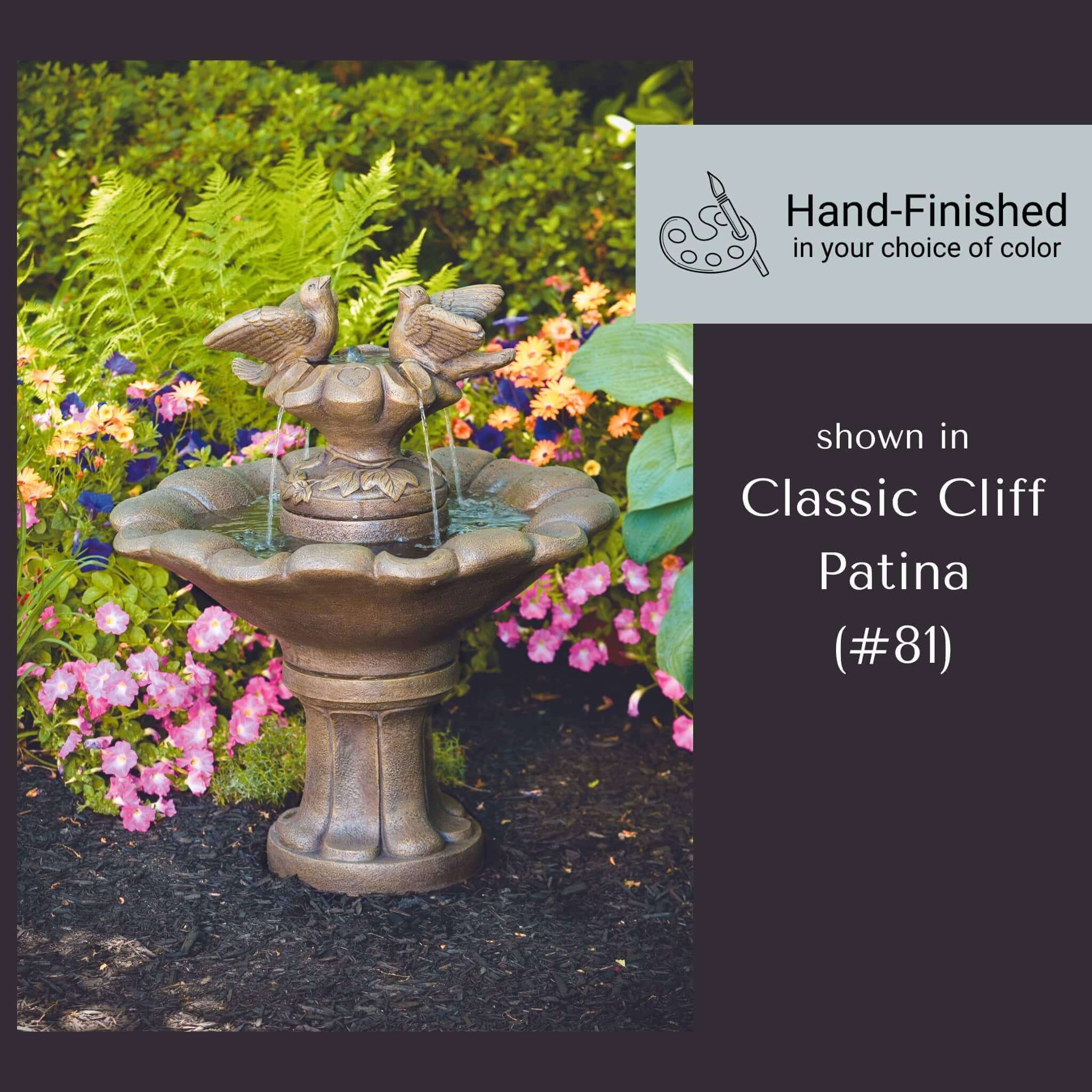 Doves of Love on Flower Shell Concrete Fountain - Thumbnail 4