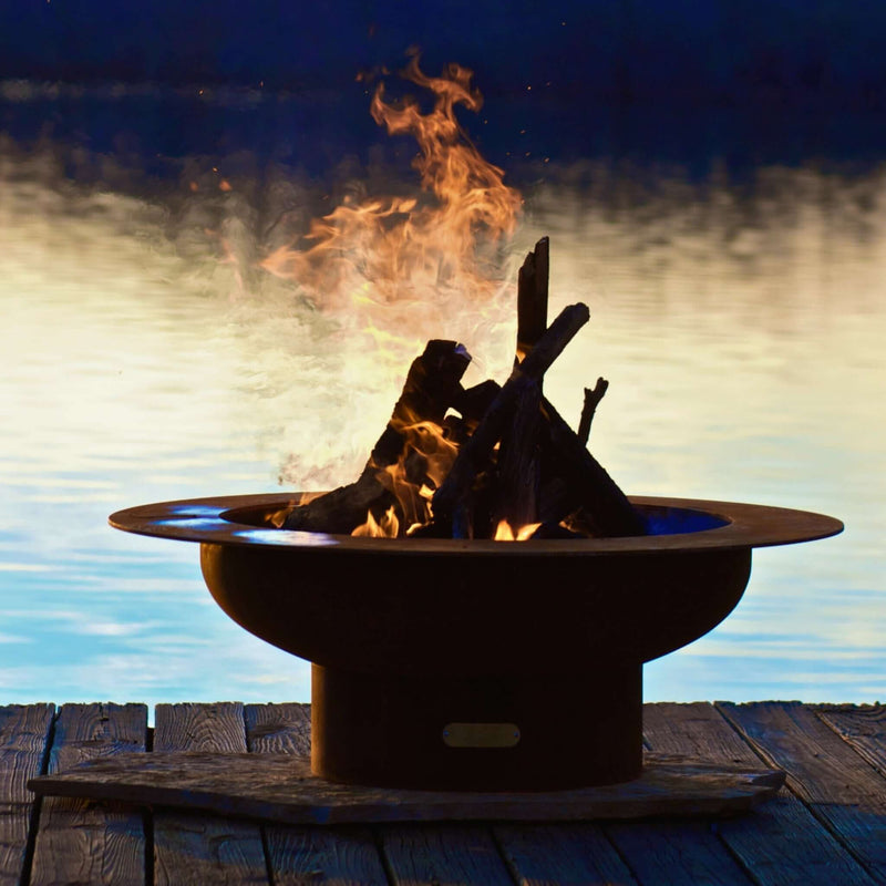 "Saturn" Wood Burning Fire Pit in Steel - Fire Pit Art
