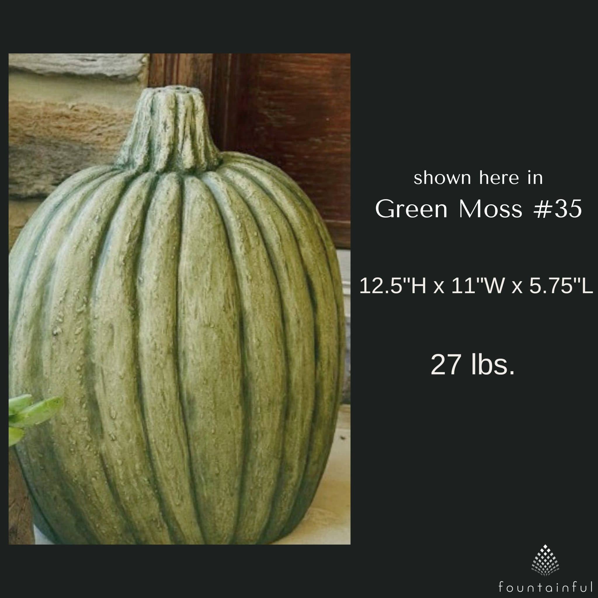 Short Pumpkin Concrete Garden Statue - Massarellis #4225
