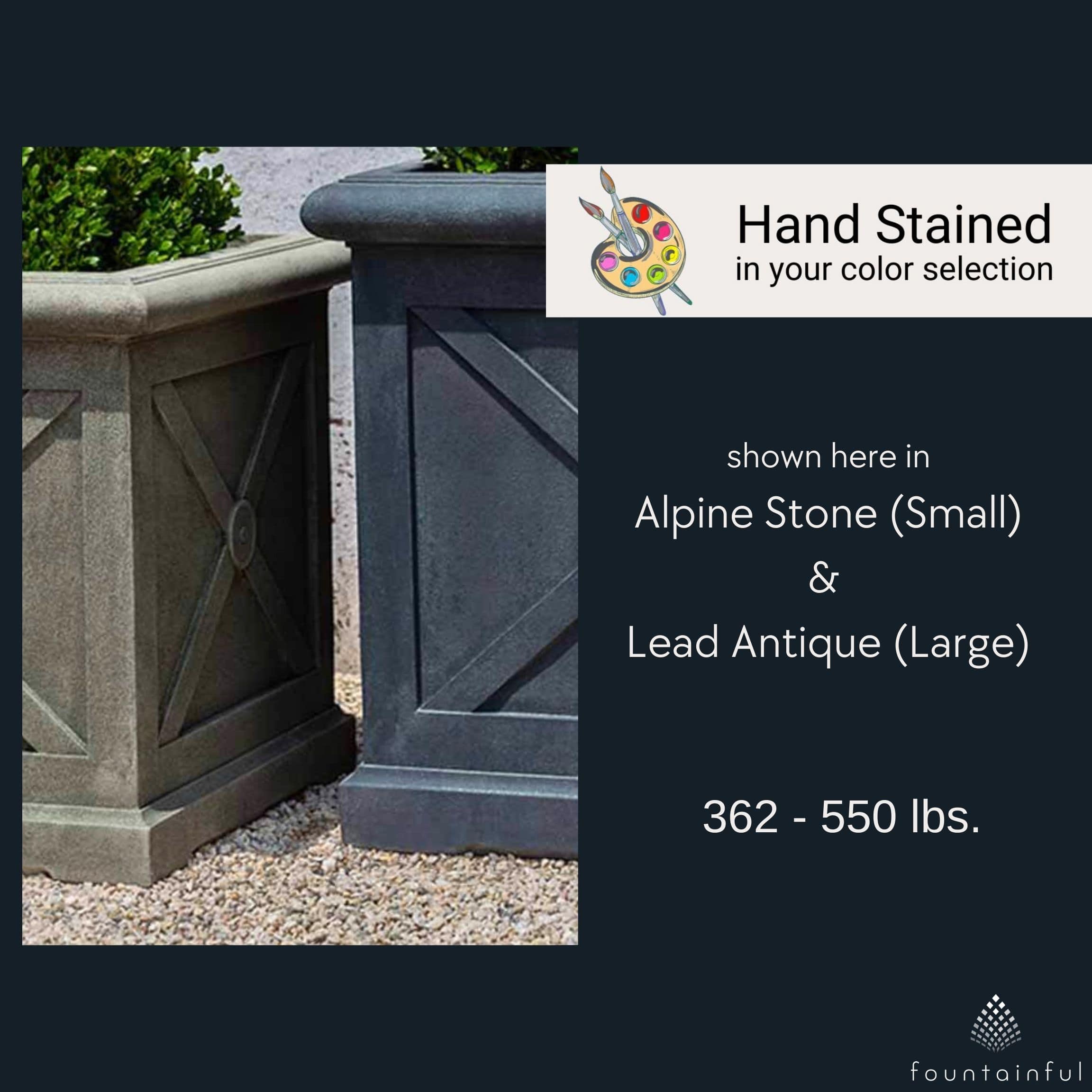 Montparnasse Large Concrete Box Planters - Campania