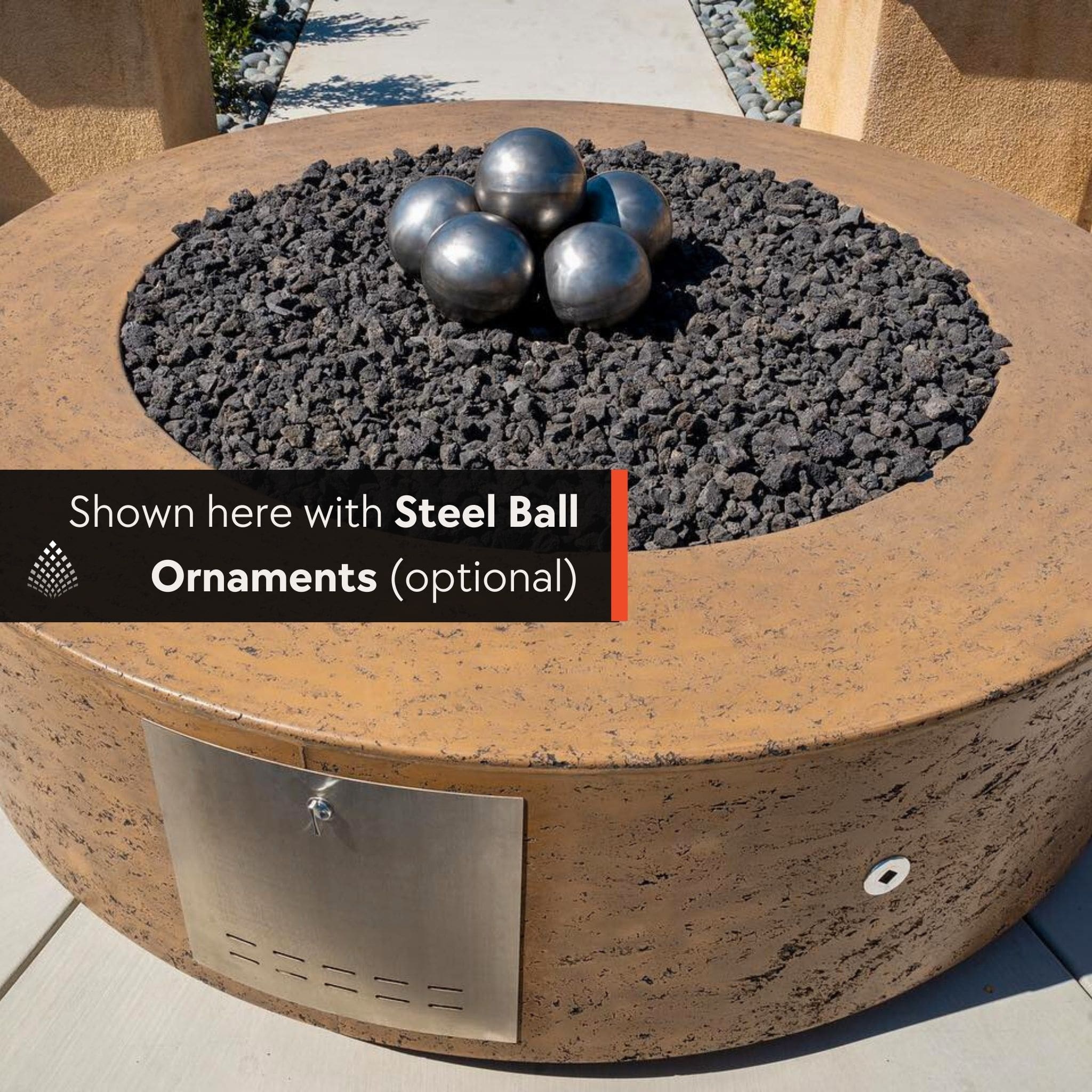 Florence Round Concrete Gas Fire Pit - Outdoor Plus