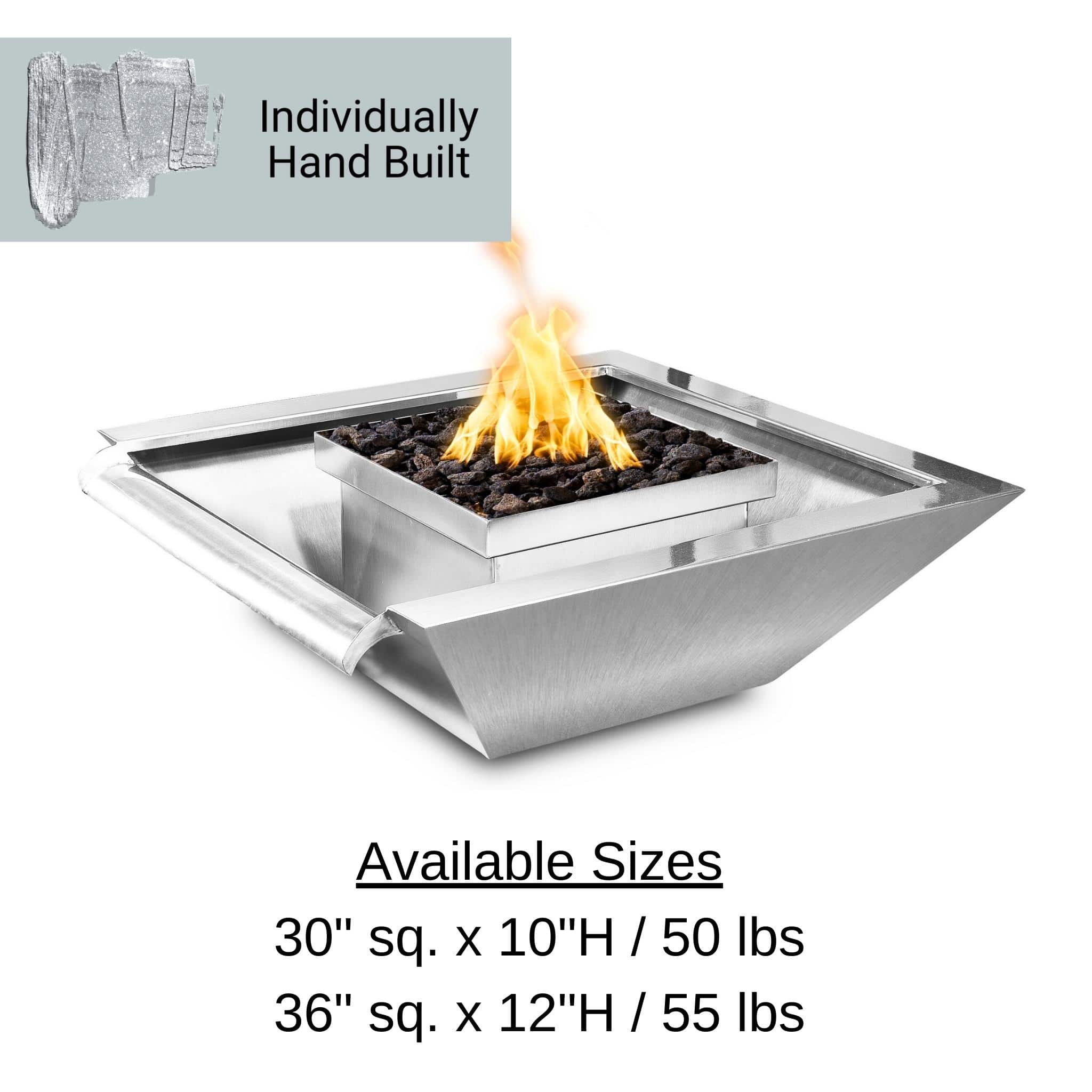 "Maya" Wide Gravity Spill Stainless Steel Fire & Water Bowl - The Outdoor Plus