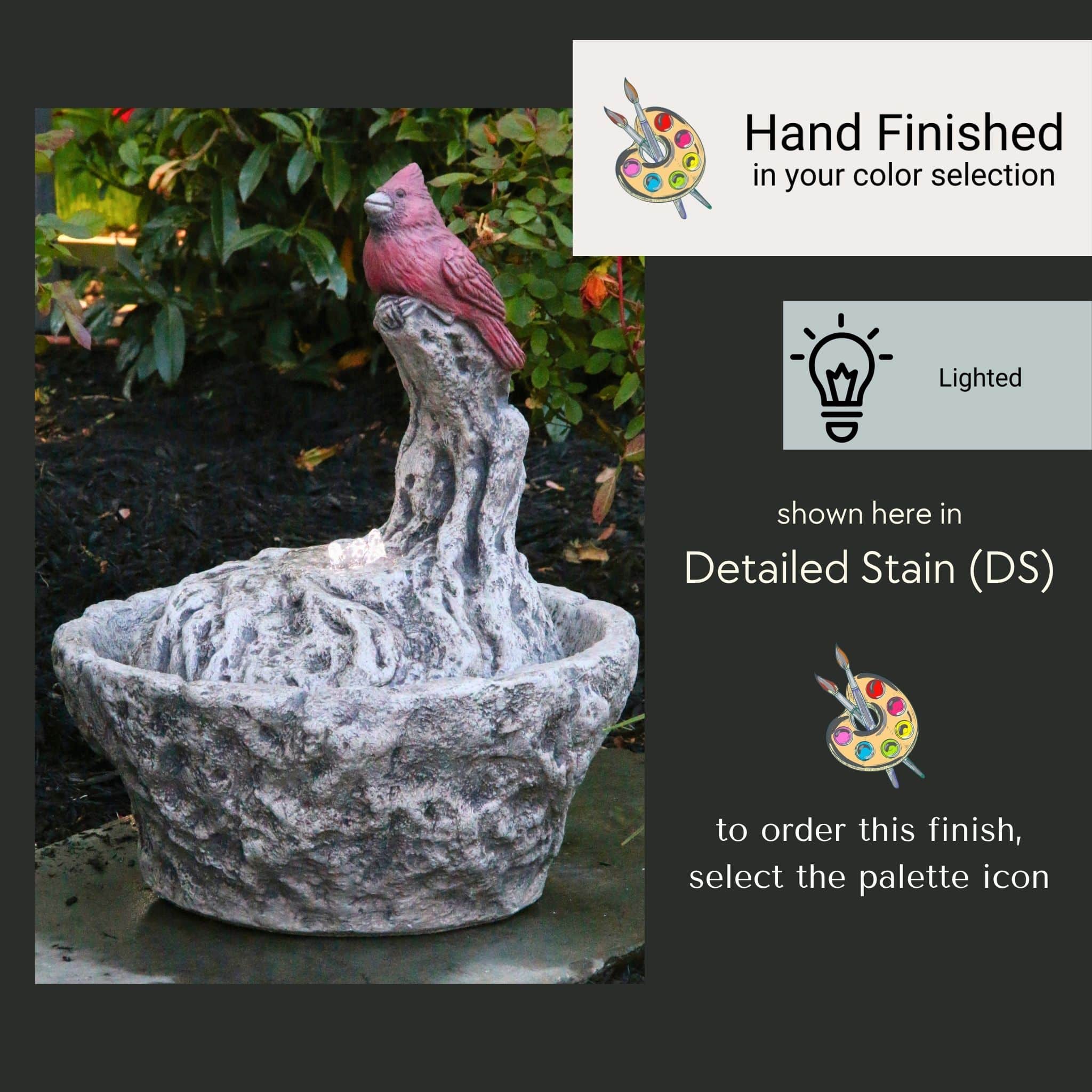 Cardinal Concrete Fountainette Parva w/Lights - Thumbnail 2