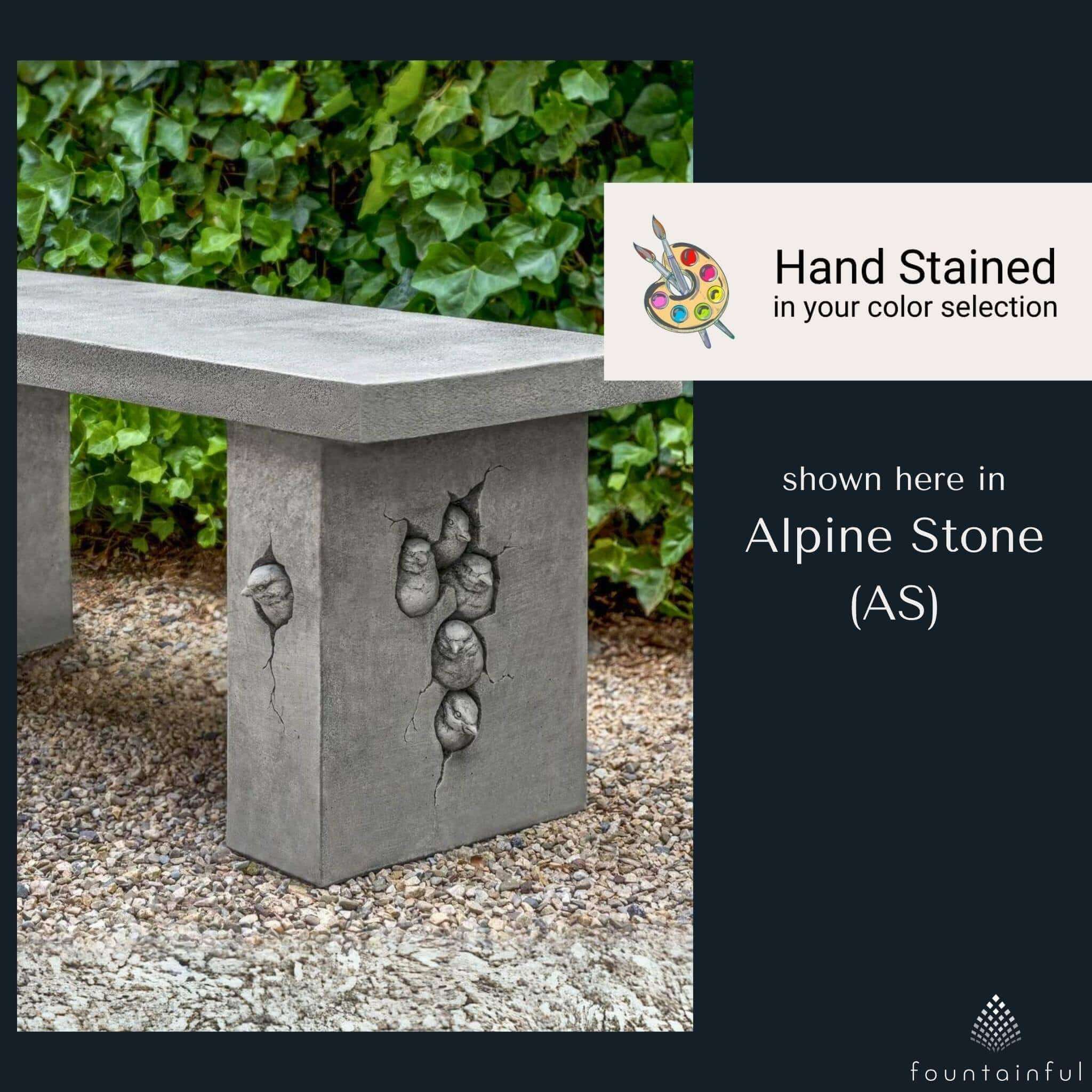 Birdhouse Concrete Garden Bench - Thumbnail 5