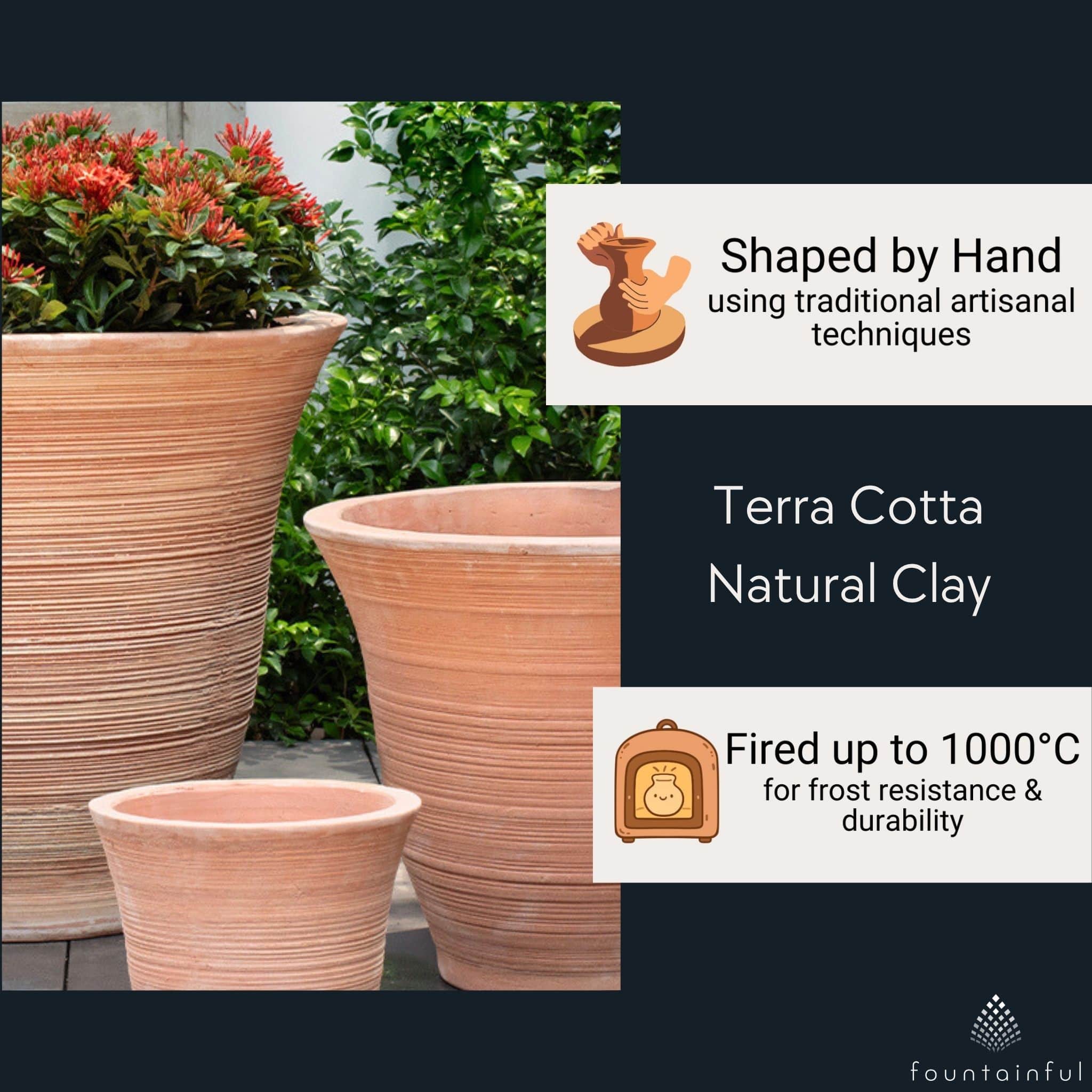Lapo Set of 4 Terra Cotta Planters - Campania