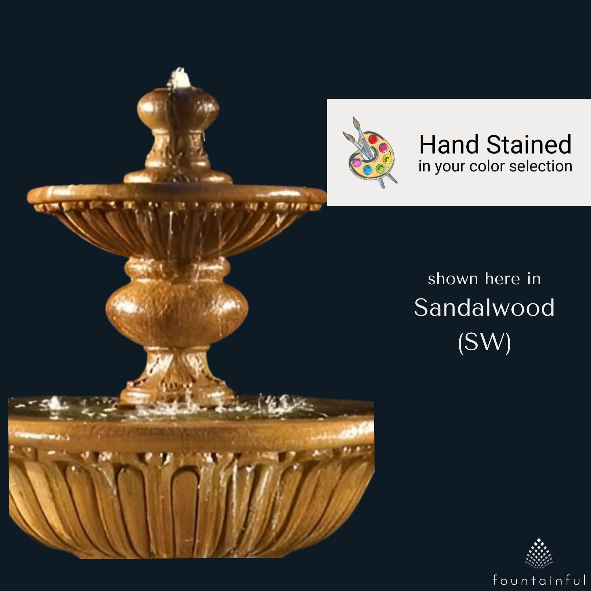 Formal Garden 2-Tier Concrete Pond Fountain - Fiore #2072