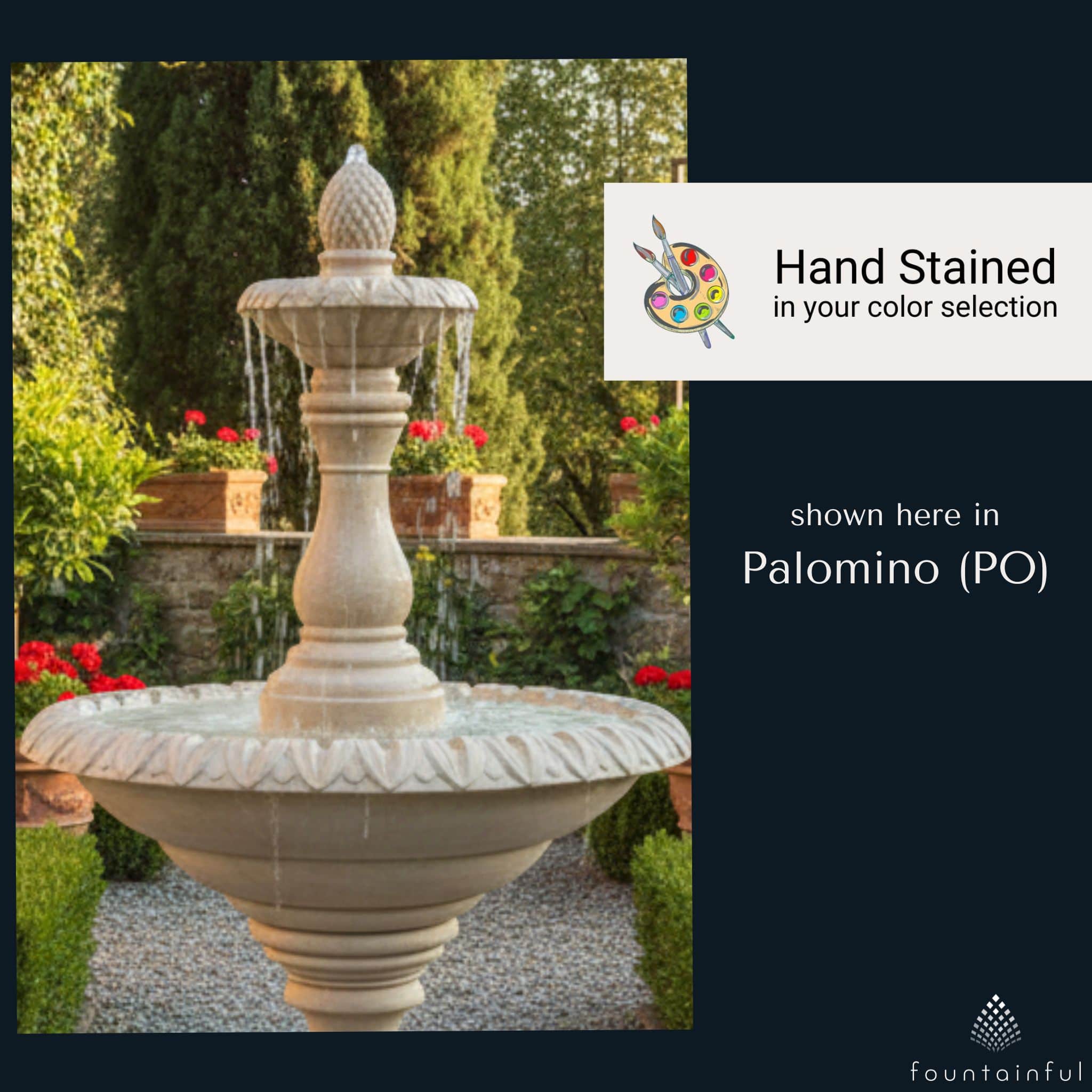 Four Seasons 2-Tier Concrete Fountain - Fiore #2088FS