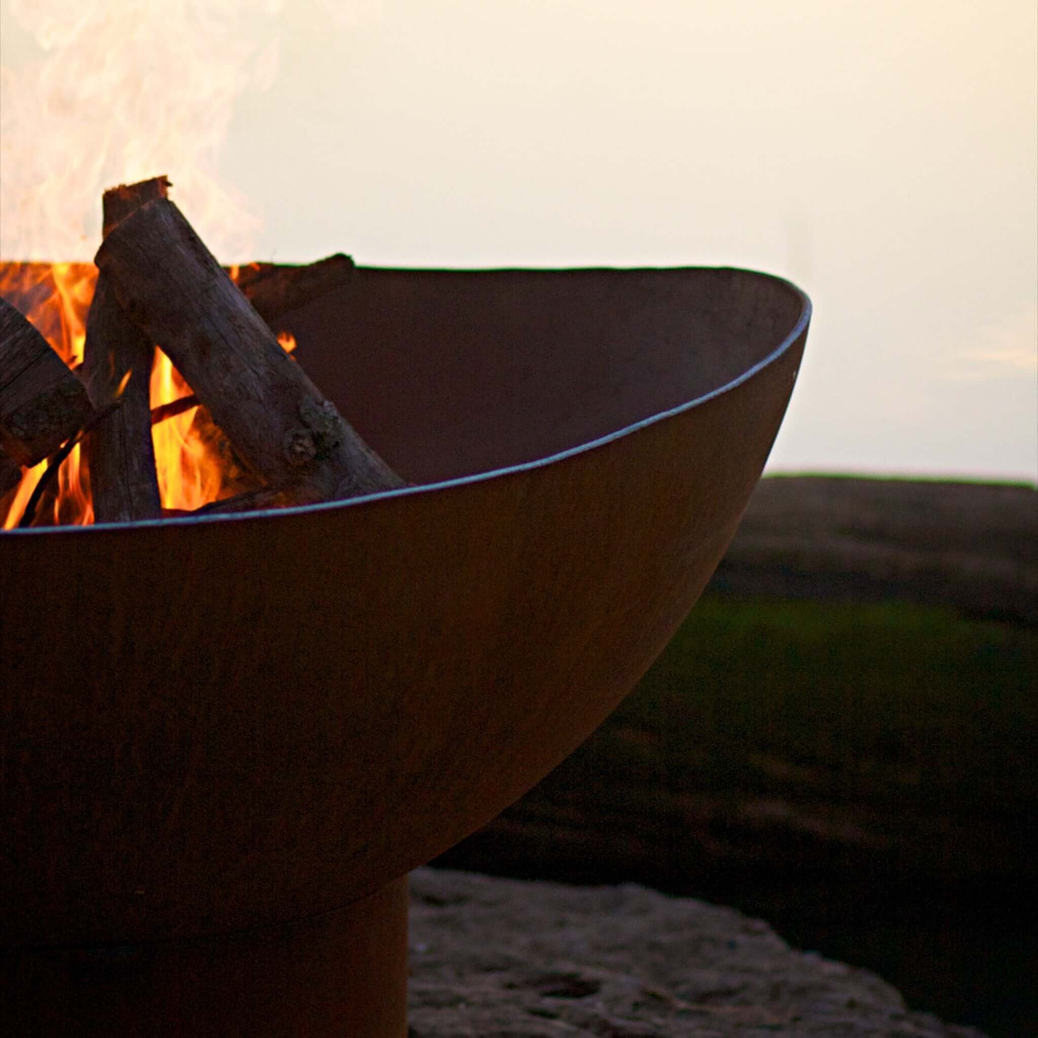 "Scallop/Tidal" Gas Fire Pit in Steel - Fire Pit Art