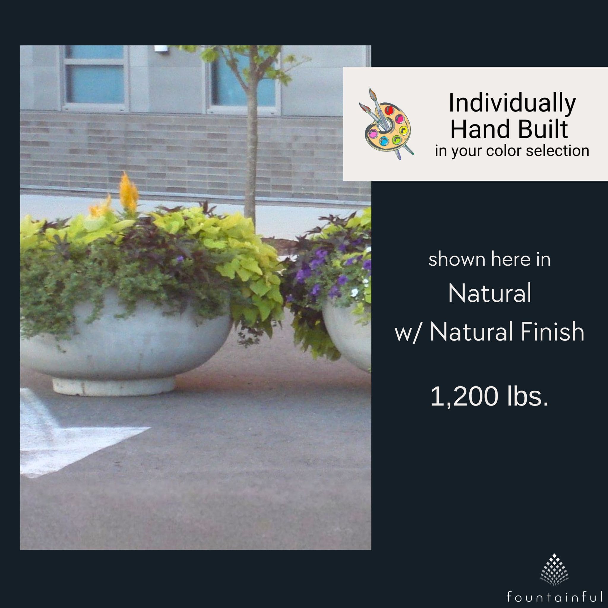 large architectural plant pots Round 4FT Concrete Bowl Planter