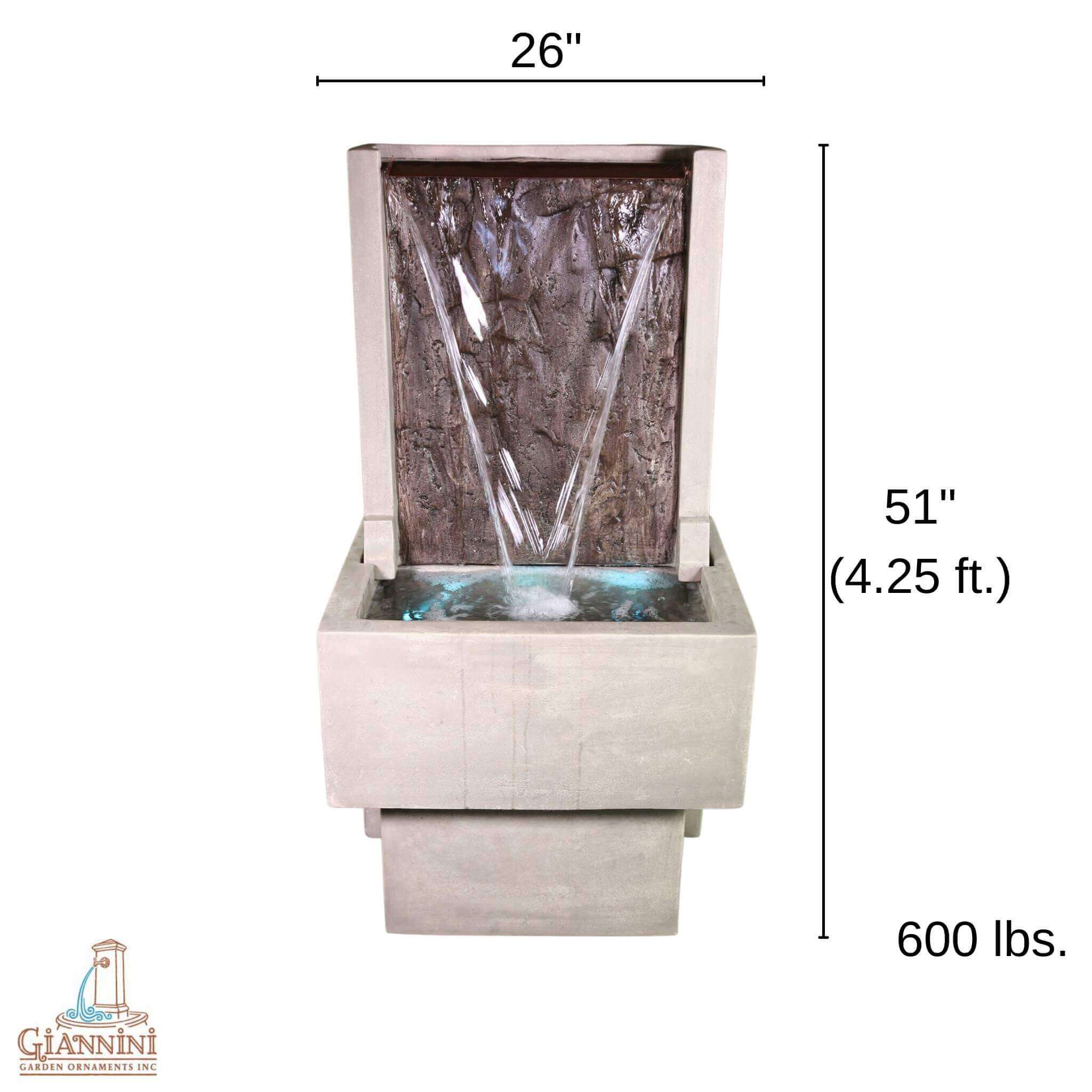 Slate Spillway Concrete Wall Fountain - Thumbnail 2