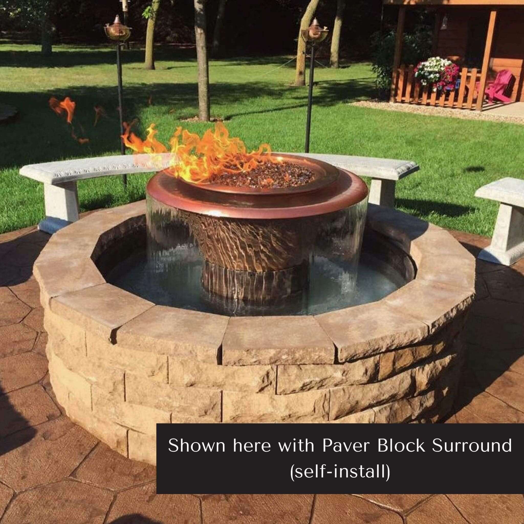 Olympian Round Fire & Water Fountain 360° Spill - The Outdoor Plus