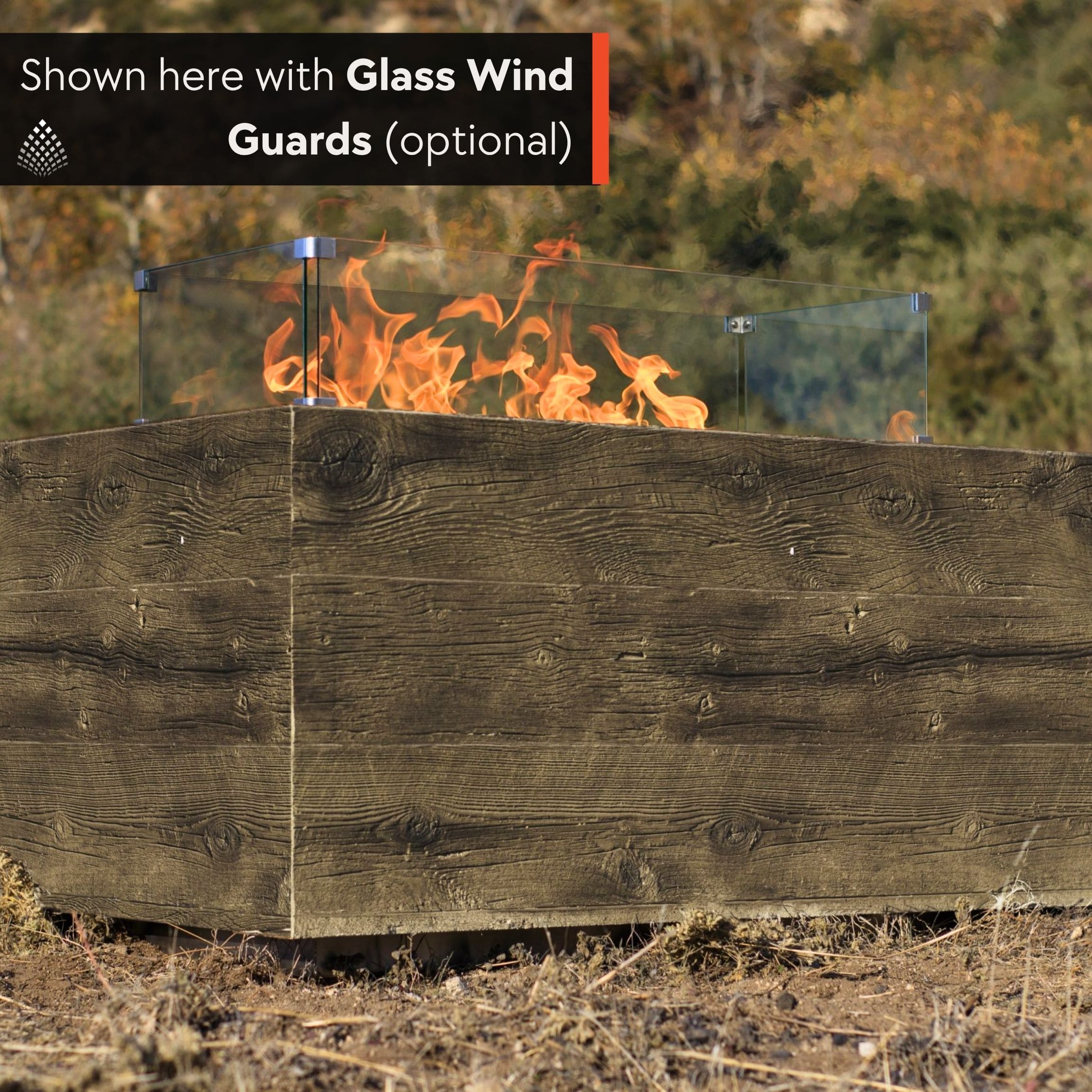 Catalina "Woodgrain" Concrete Gas Fire Pit - The Outdoor Plus