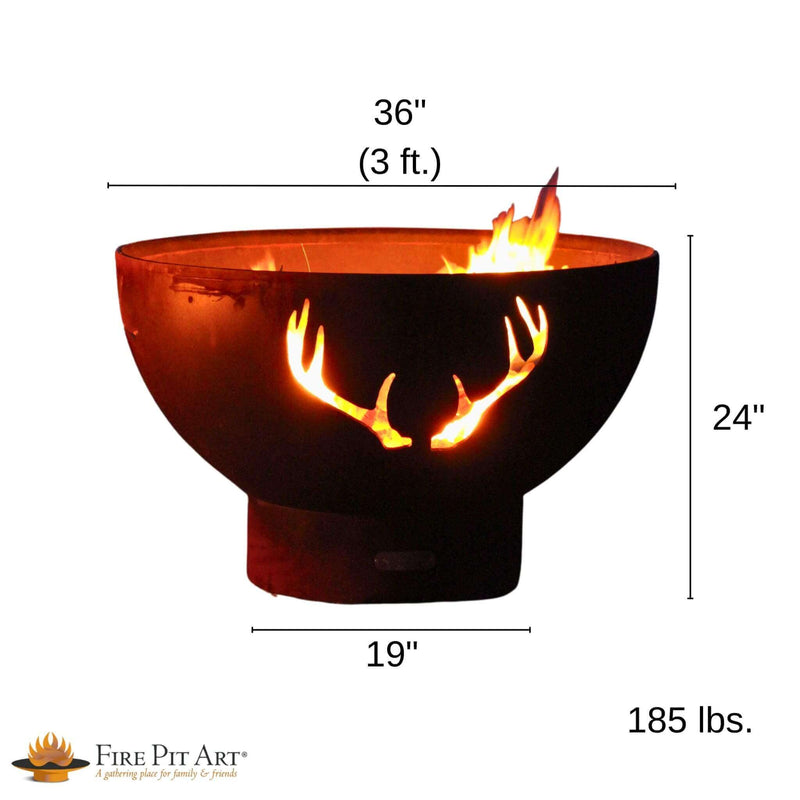 "Antlers" Wood Burning Fire Pit in Steel - Fire Pit Art