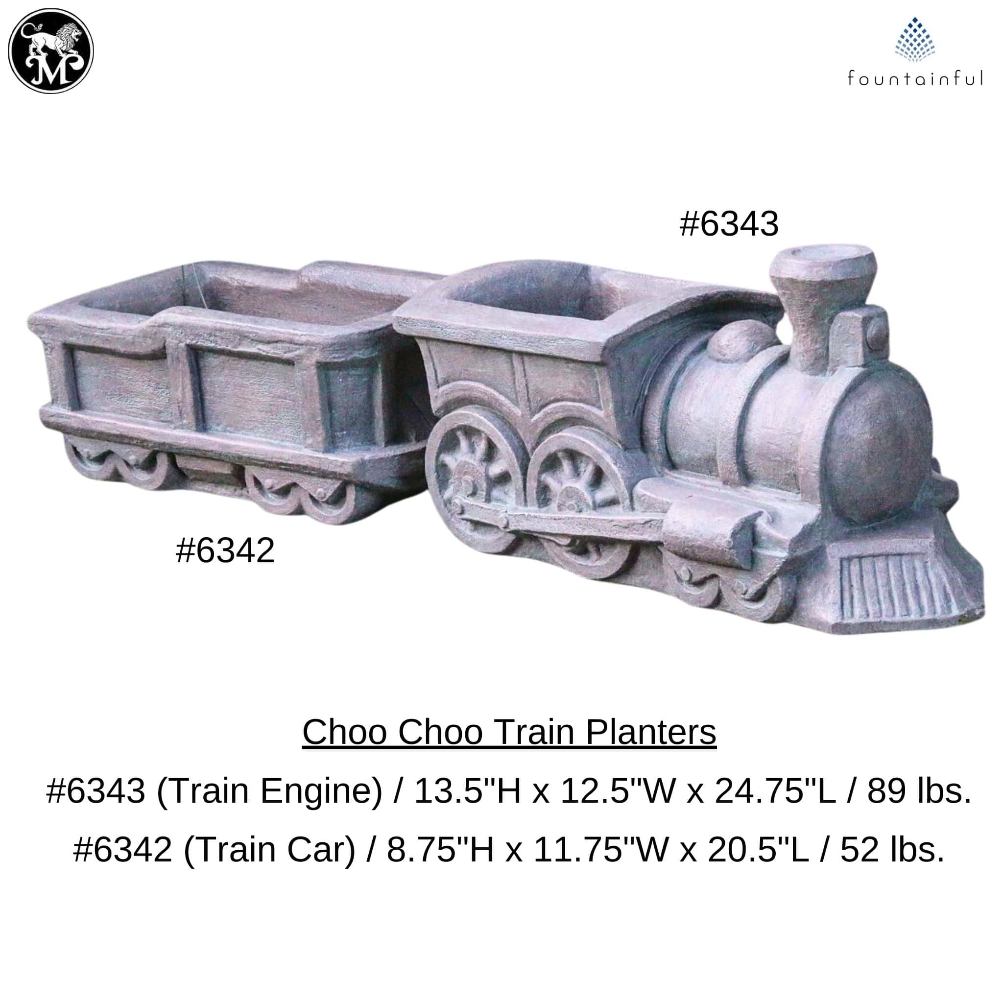 Choo Choo Train Set Concrete Planters - Massarellis